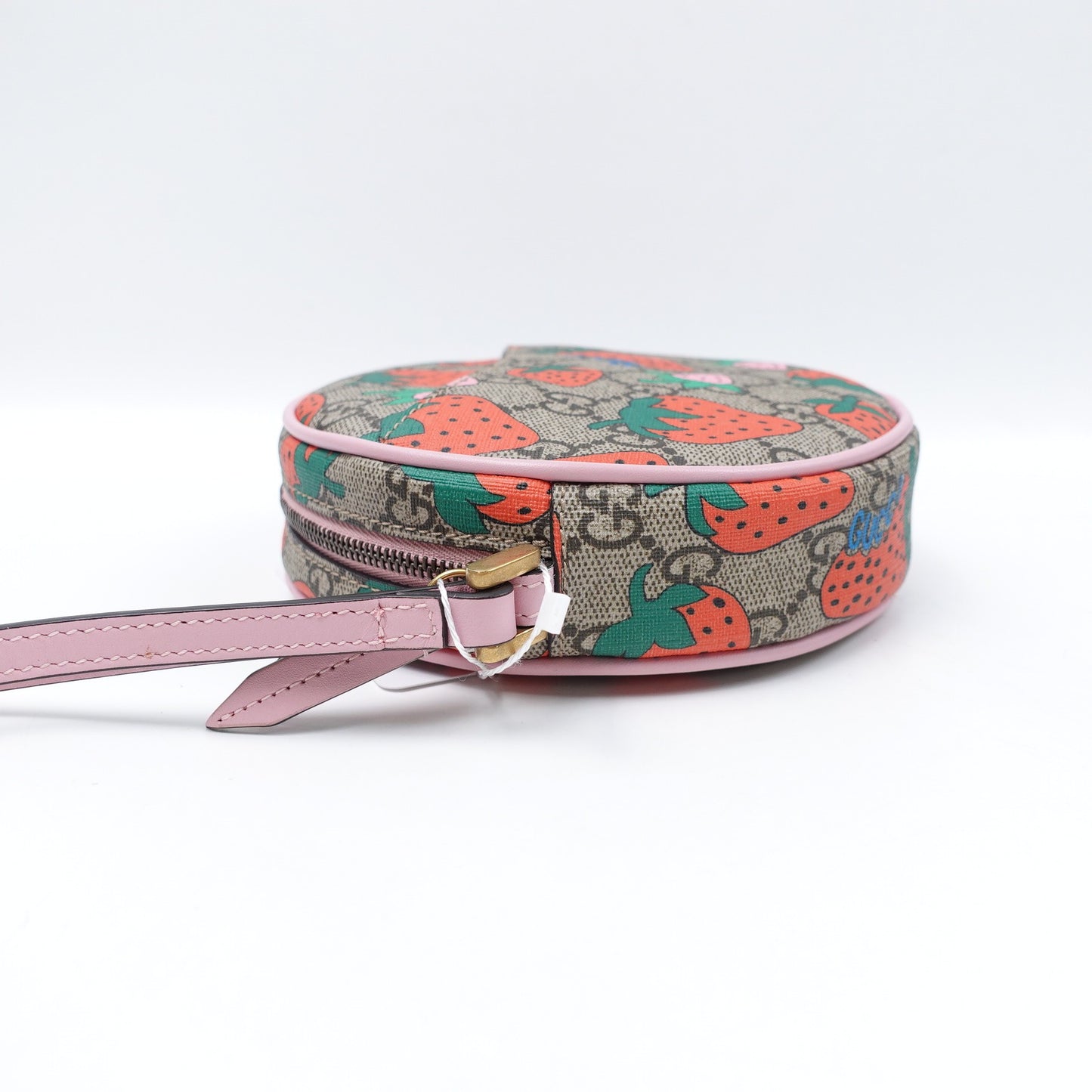 Pre-owned Gucci Monogram&Strawberry Coated Canvas Clutch