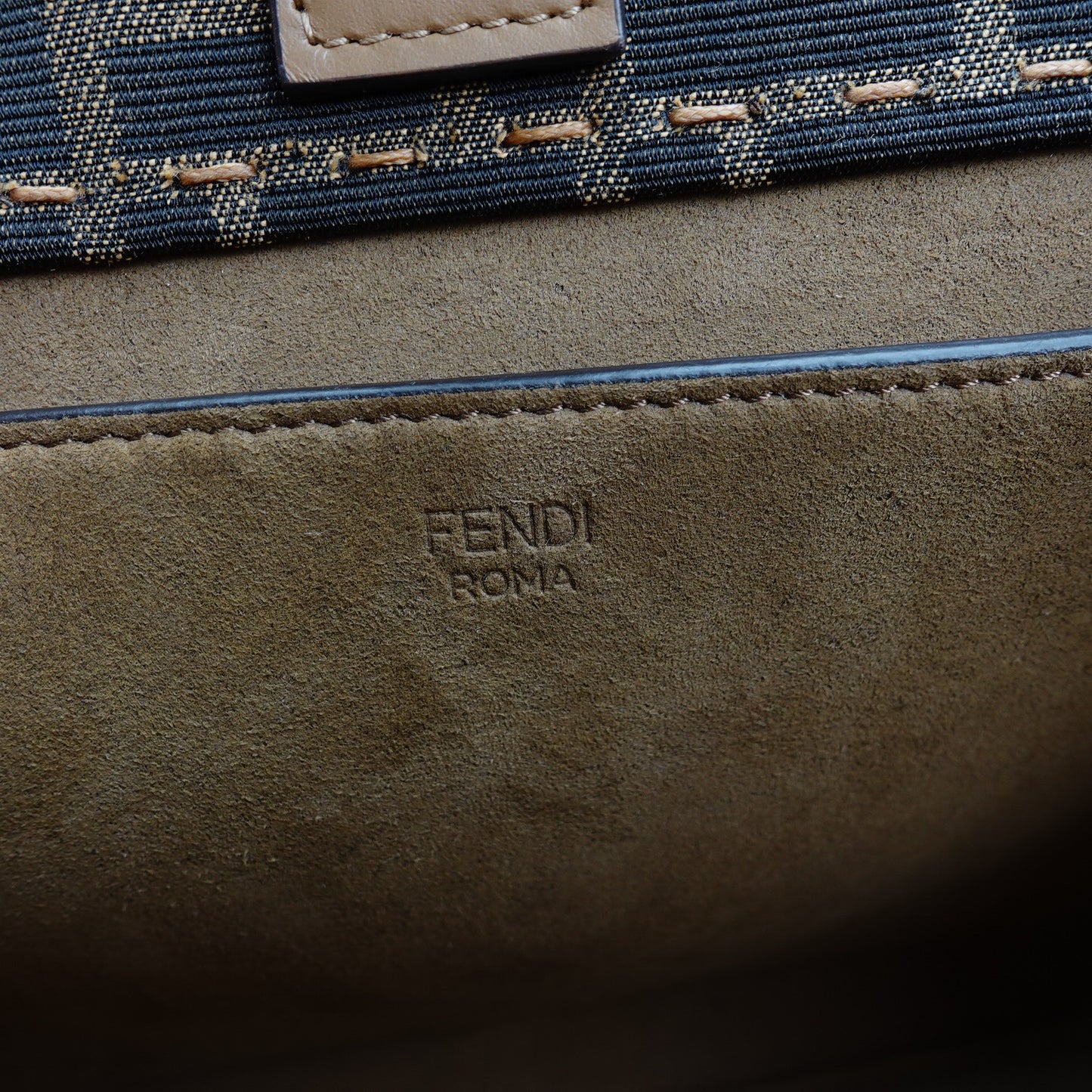 Pre-owned Fendi Sunshine Small Monogram Canvas Shoulder Bag