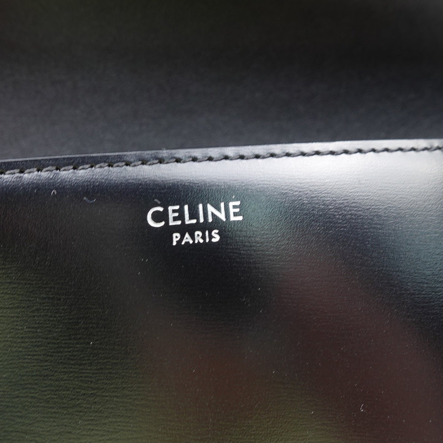 Pre-owned Celine Triomphe Small Black Calfskin Shoulder Bag