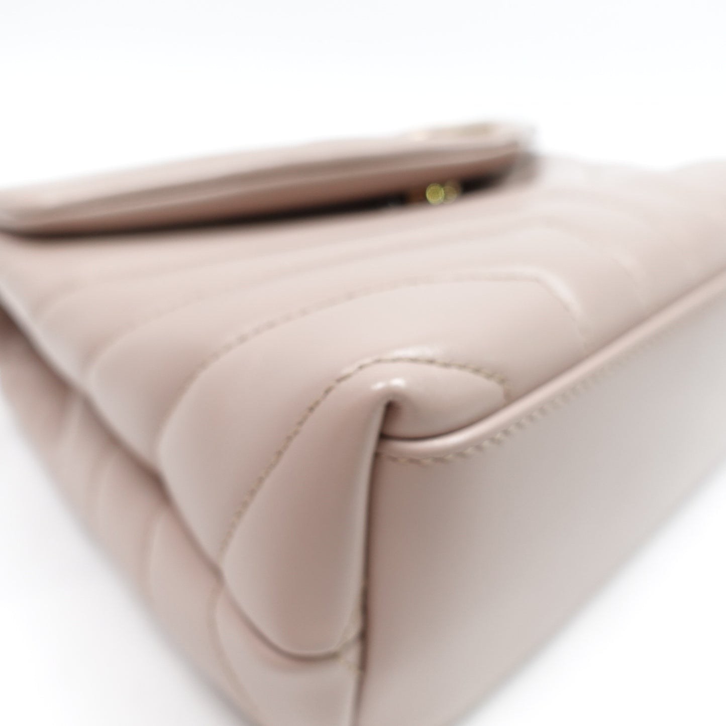 Pre-owned Saint Laurent Loulou Small Beige Canvas Shoulder Bag