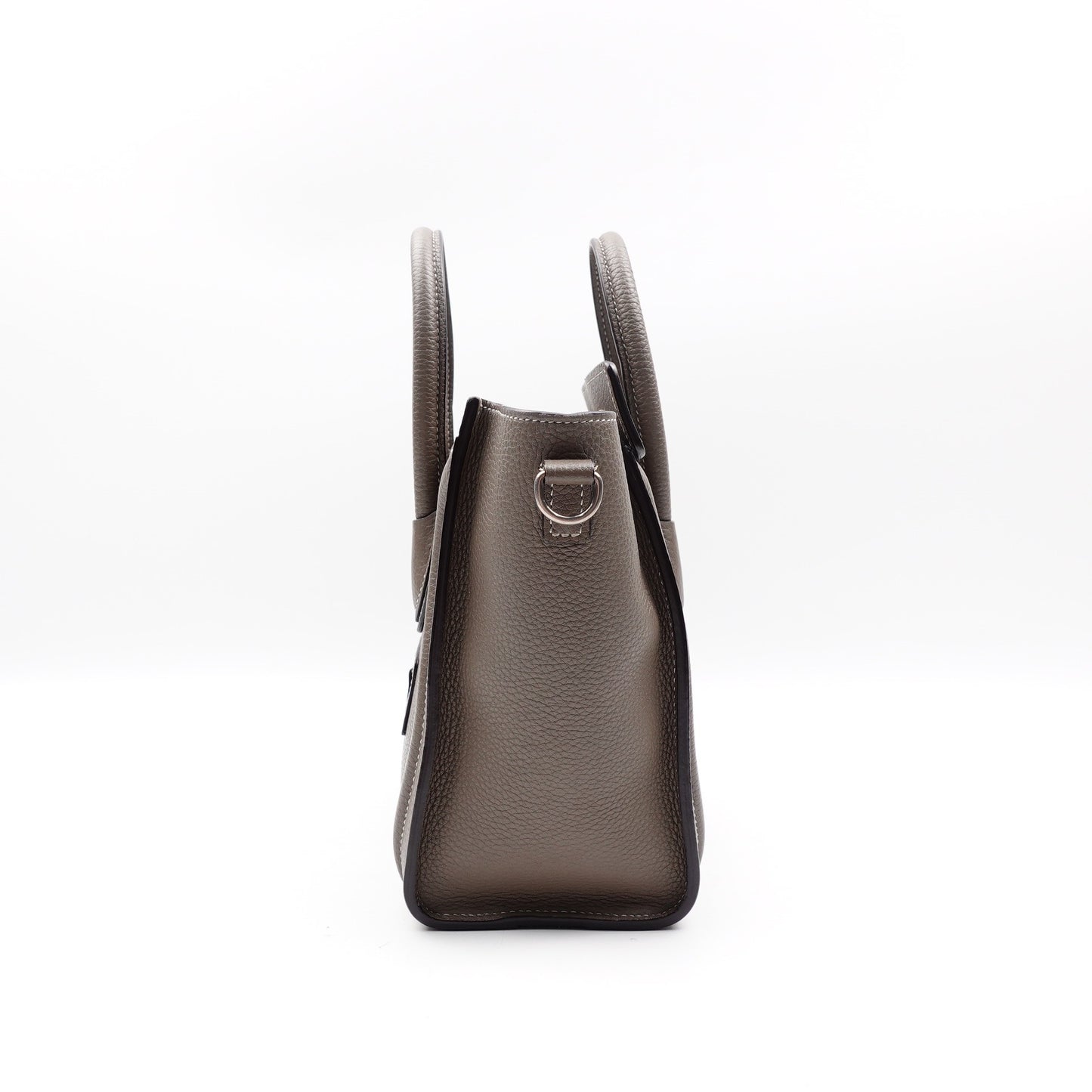 Pre-owned Celine Luggage Nano Gray Calfskin Shoulder Bag T10289305