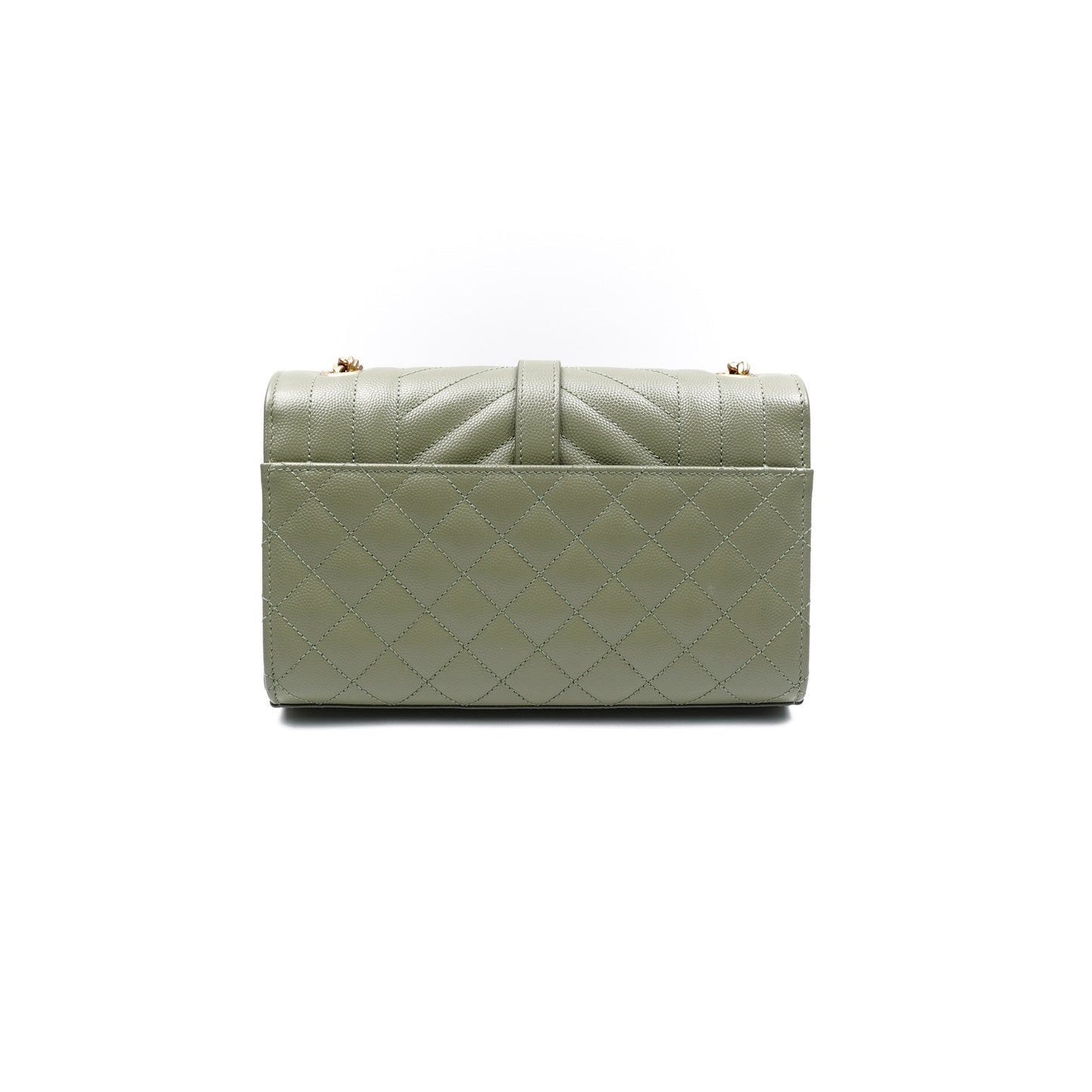 Pre-owned Saint Laurent Envelope Small Green Calfskin Shoulder Bag