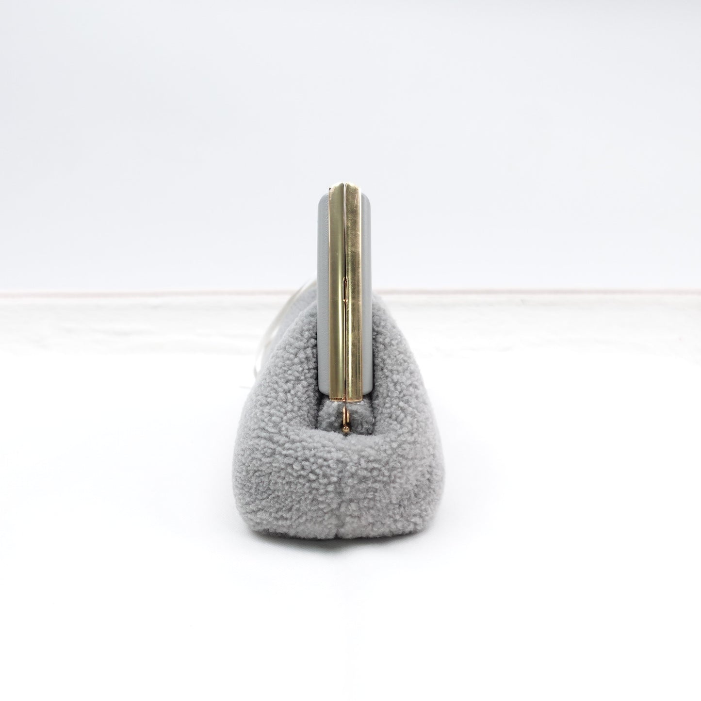 Pre-owned Fendi First Gray Fuzzy Shoulder Bag