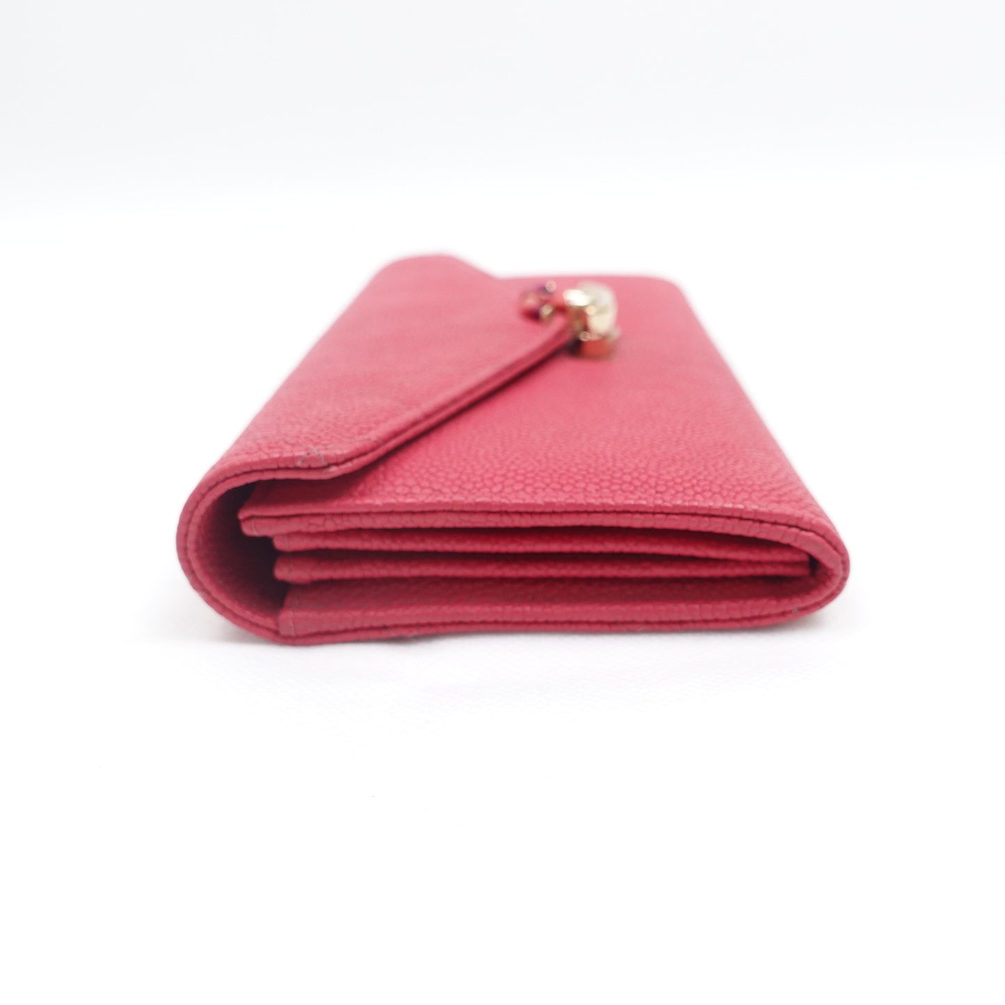 Pre-owned Chanel Pink Calfskin Long Wallet