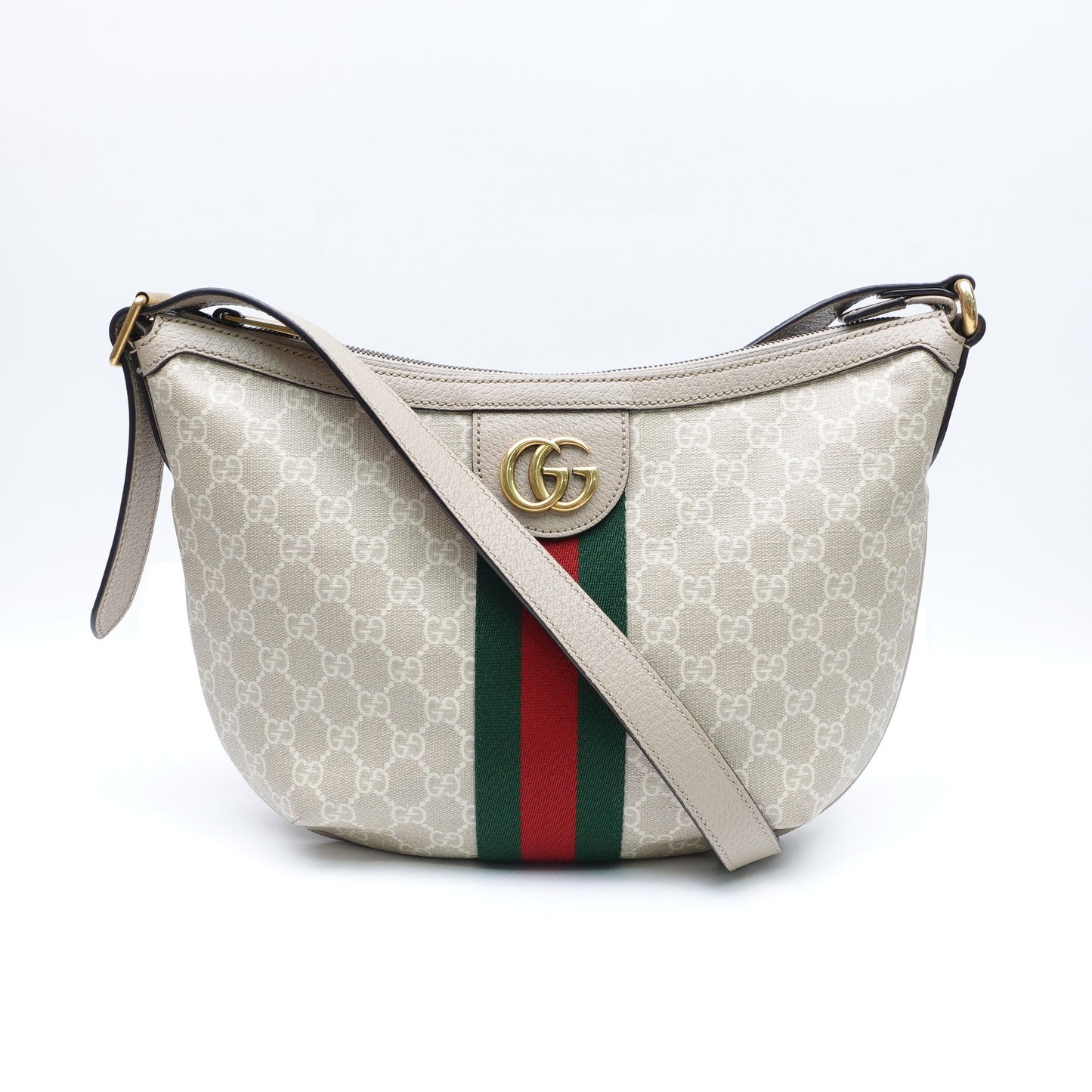 Pre-owned Gucci Ophidia Beige Coated Canvas Shoulder Bag