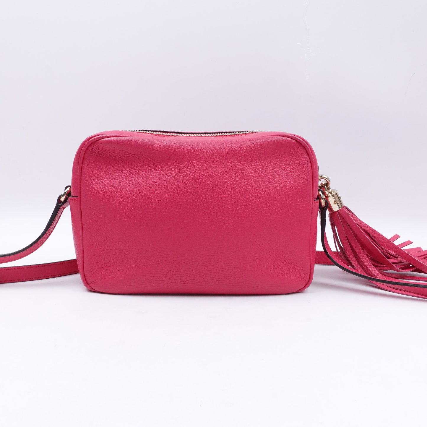 Pre-owned Gucci Soho Peach Pink Calfskin Camera Crossbody Bag