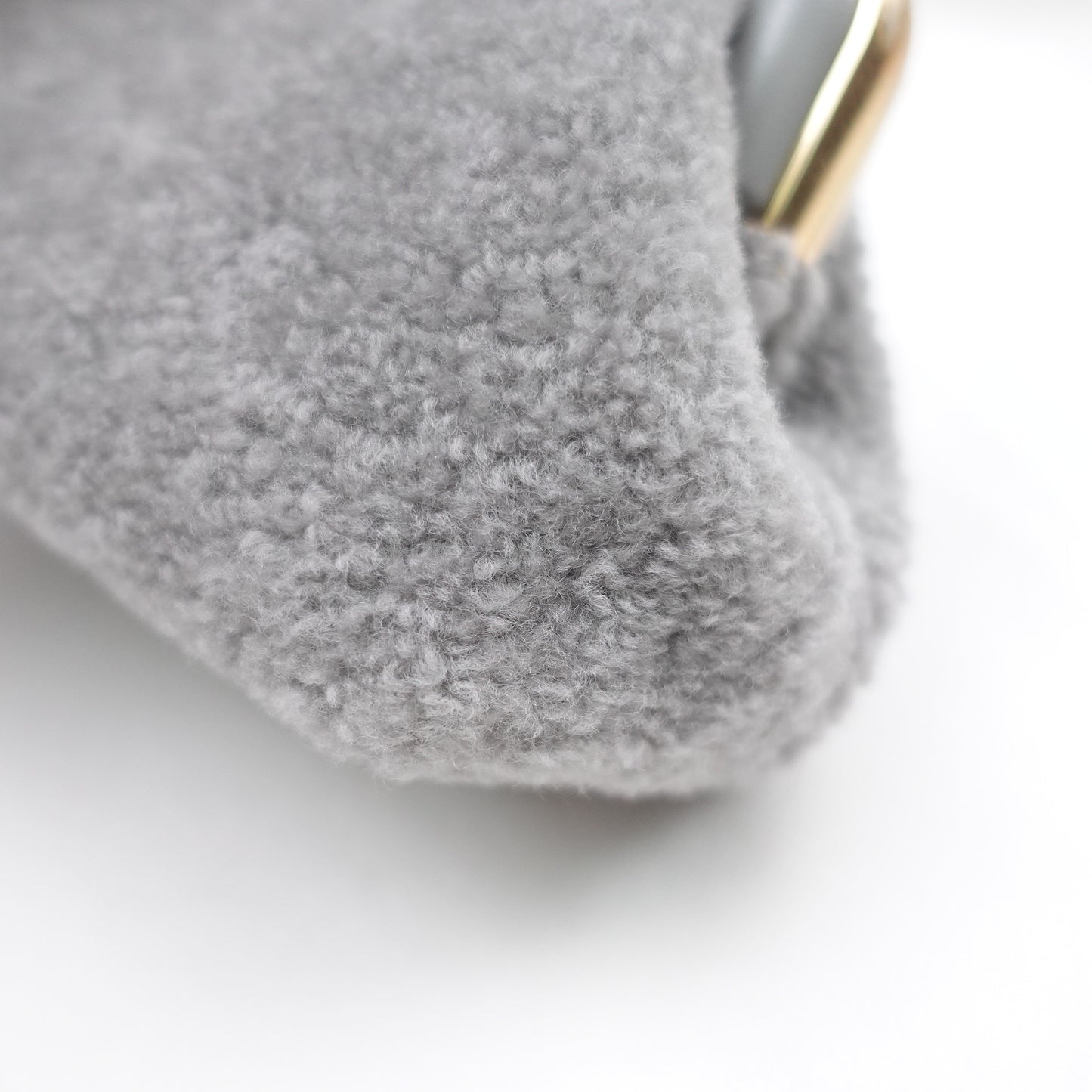 Pre-owned Fendi First Gray Fuzzy Shoulder Bag