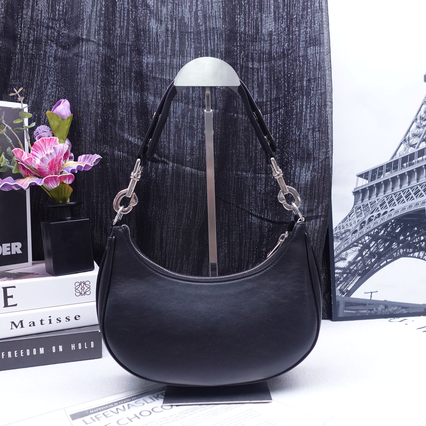 Pre-owned Celine Ava Black Calfskin Hobo Bag