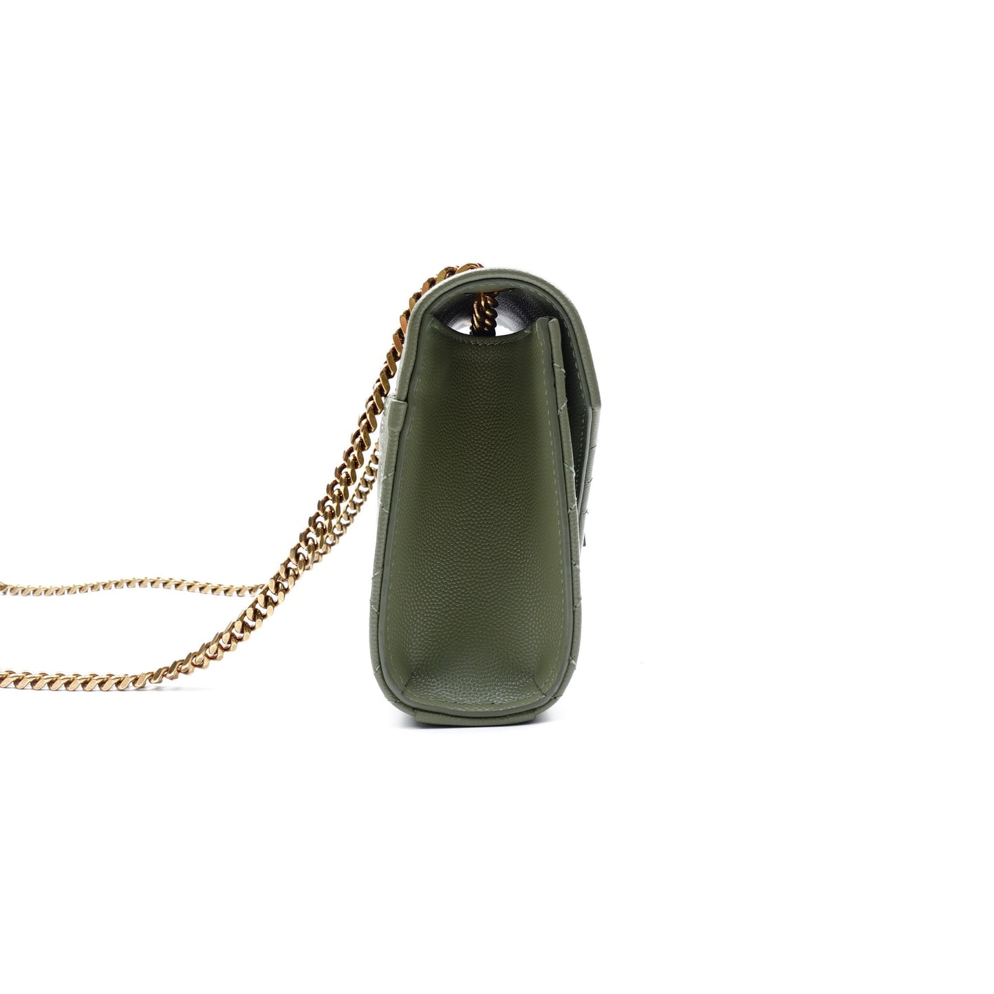 Pre-owned Saint Laurent Envelope Small Green Calfskin Shoulder Bag