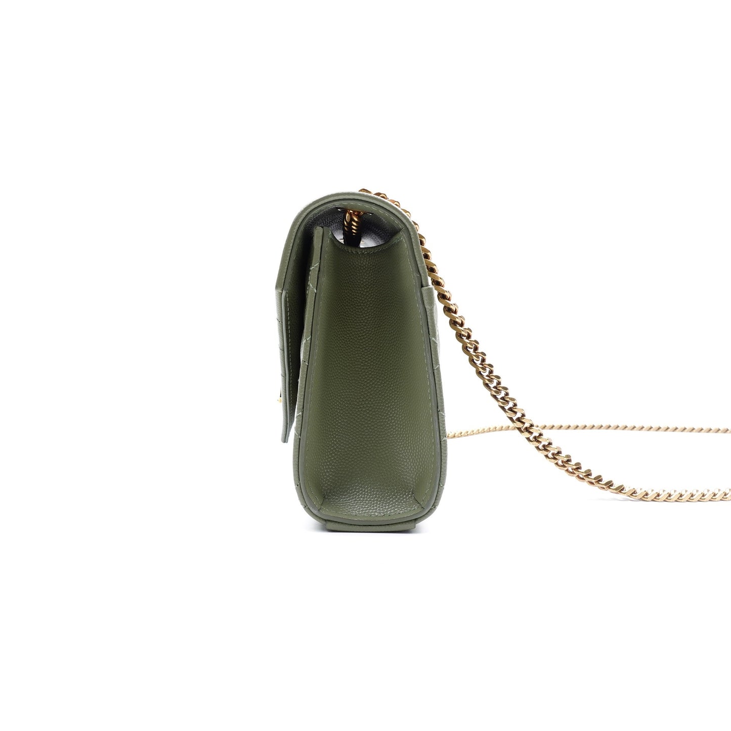 Pre-owned Saint Laurent Envelope Small Green Calfskin Shoulder Bag