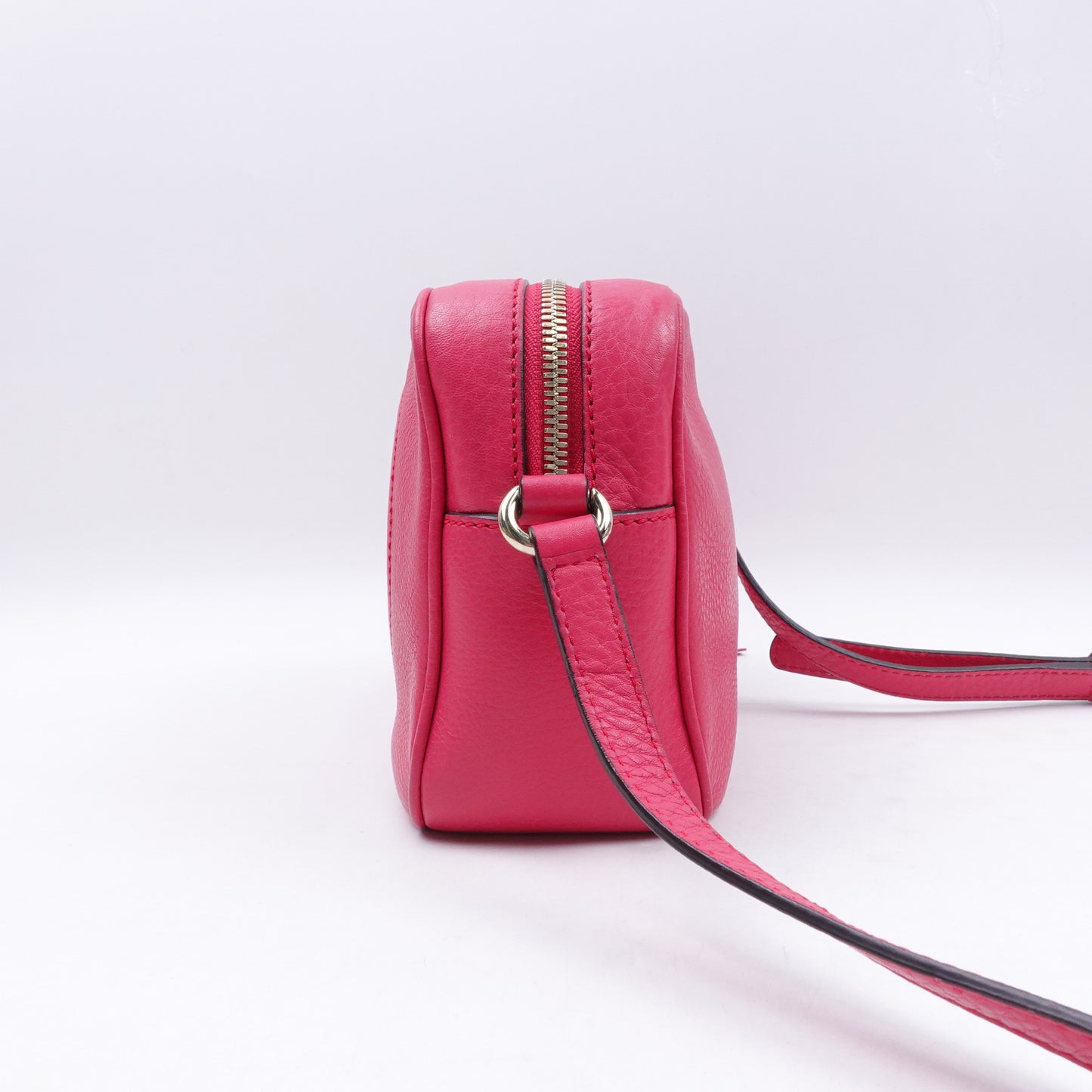 Pre-owned Gucci Soho Peach Pink Calfskin Camera Crossbody Bag