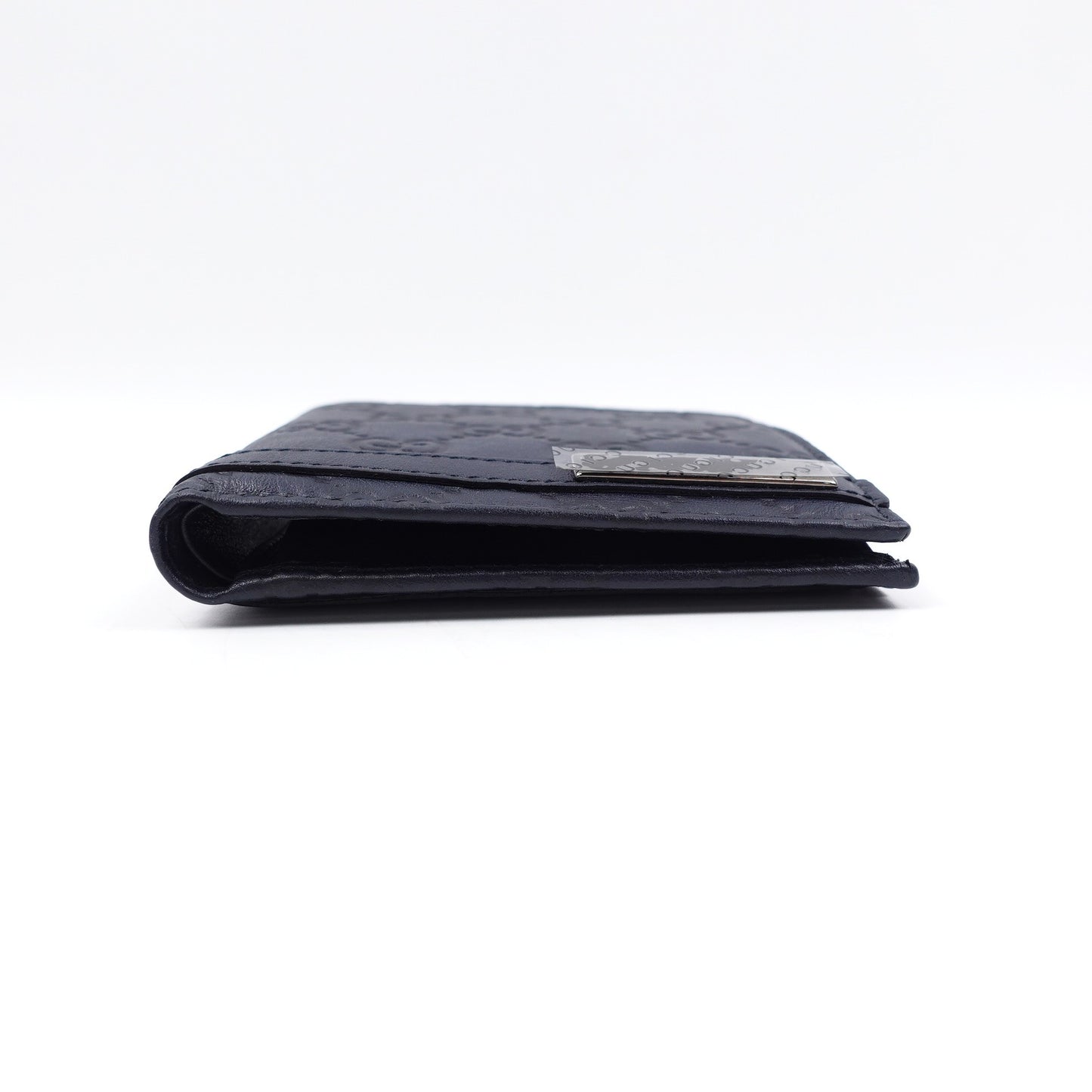 Pre-owned Gucci Dark Blue Calfskin Short Wallet