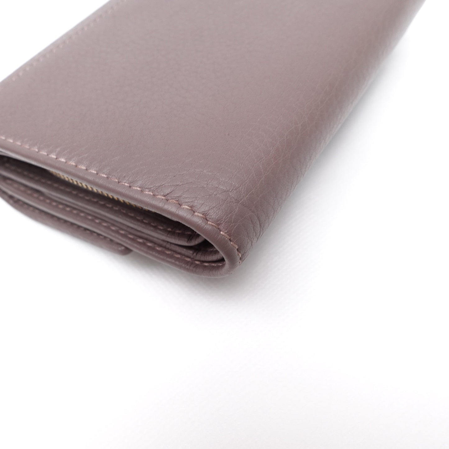 Pre-owned Gucci Bamboo Grey Calfskin Short Wallet