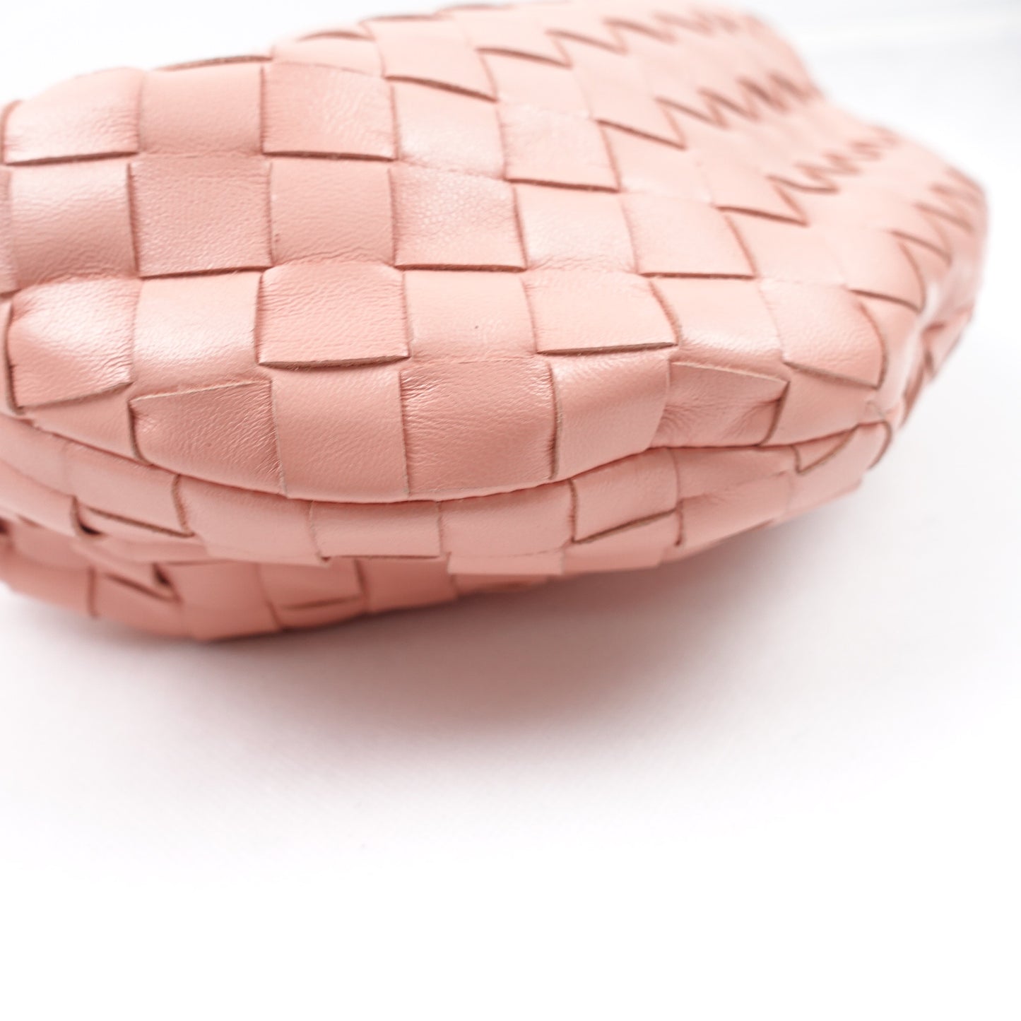 Pre-owned Bottega Veneta Jodie Mini Peach Pink Lambskin Hobo Bag
