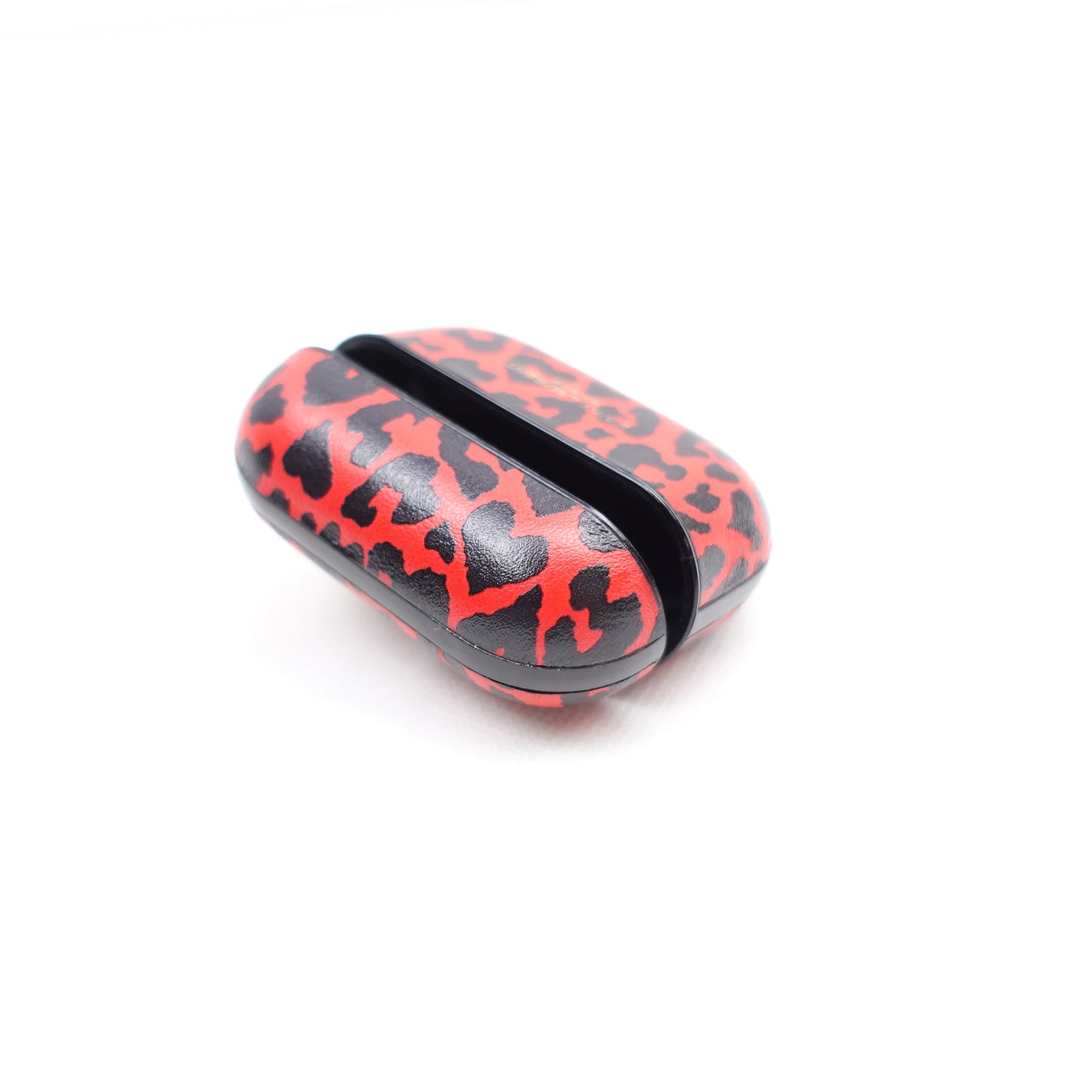 Pre-owned Saint Laurent Leopard Red Calfskin Airpods Case