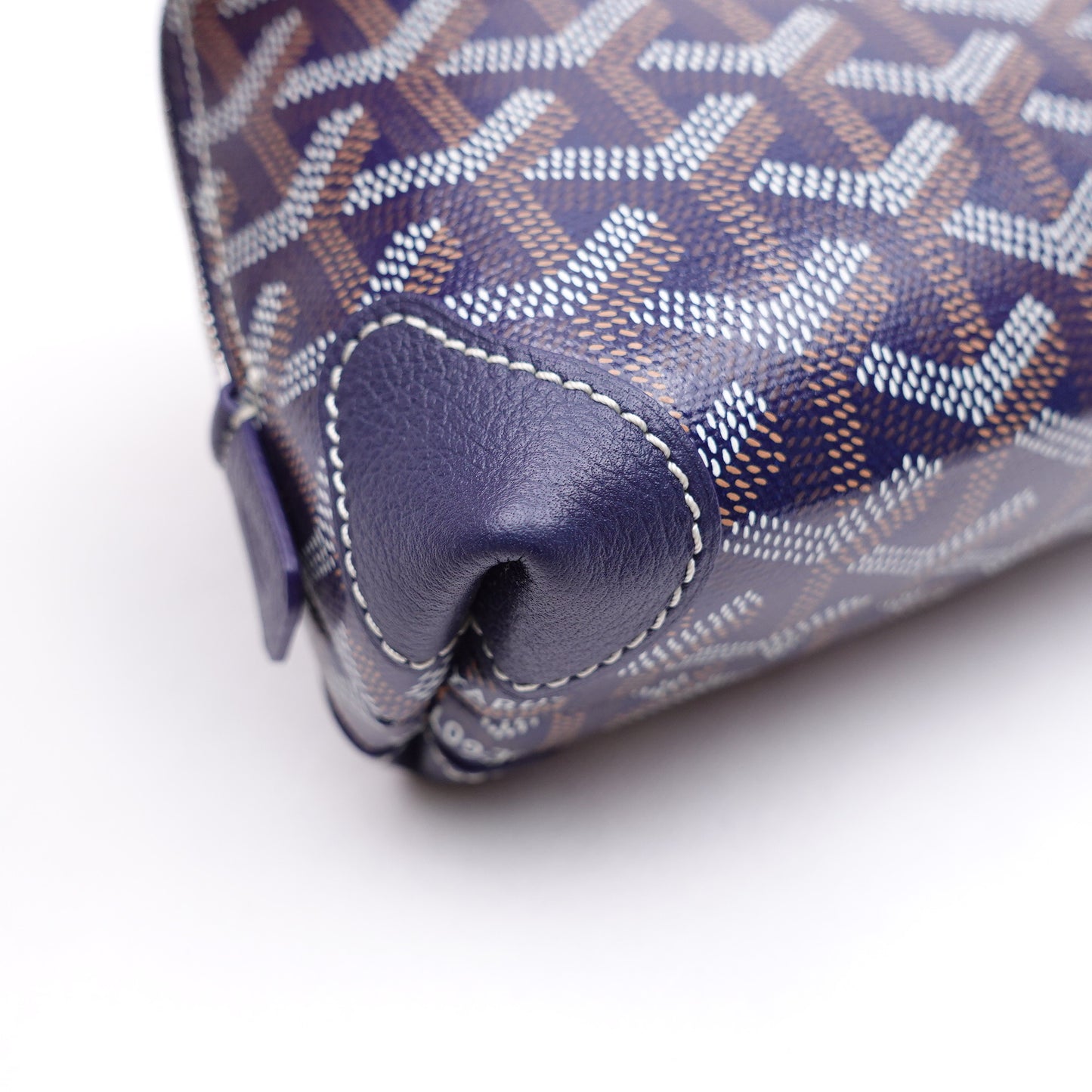 Pre-Owned Goyard Vendome Navy Calfskin&Coated Canvas Clutch