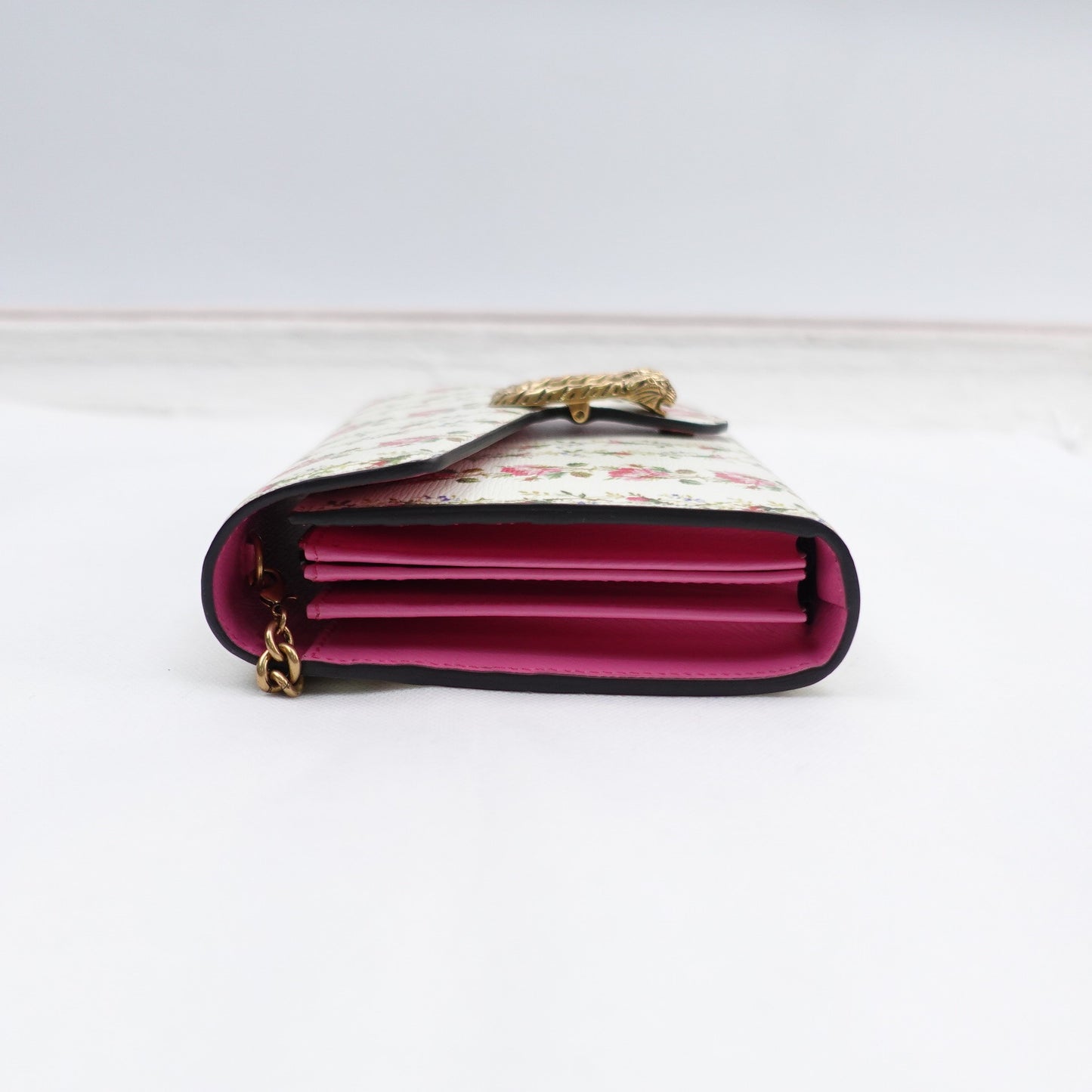 Pre-owned Gucci Dionysus Flower Pink&Green Calfskin Shoulder Bag