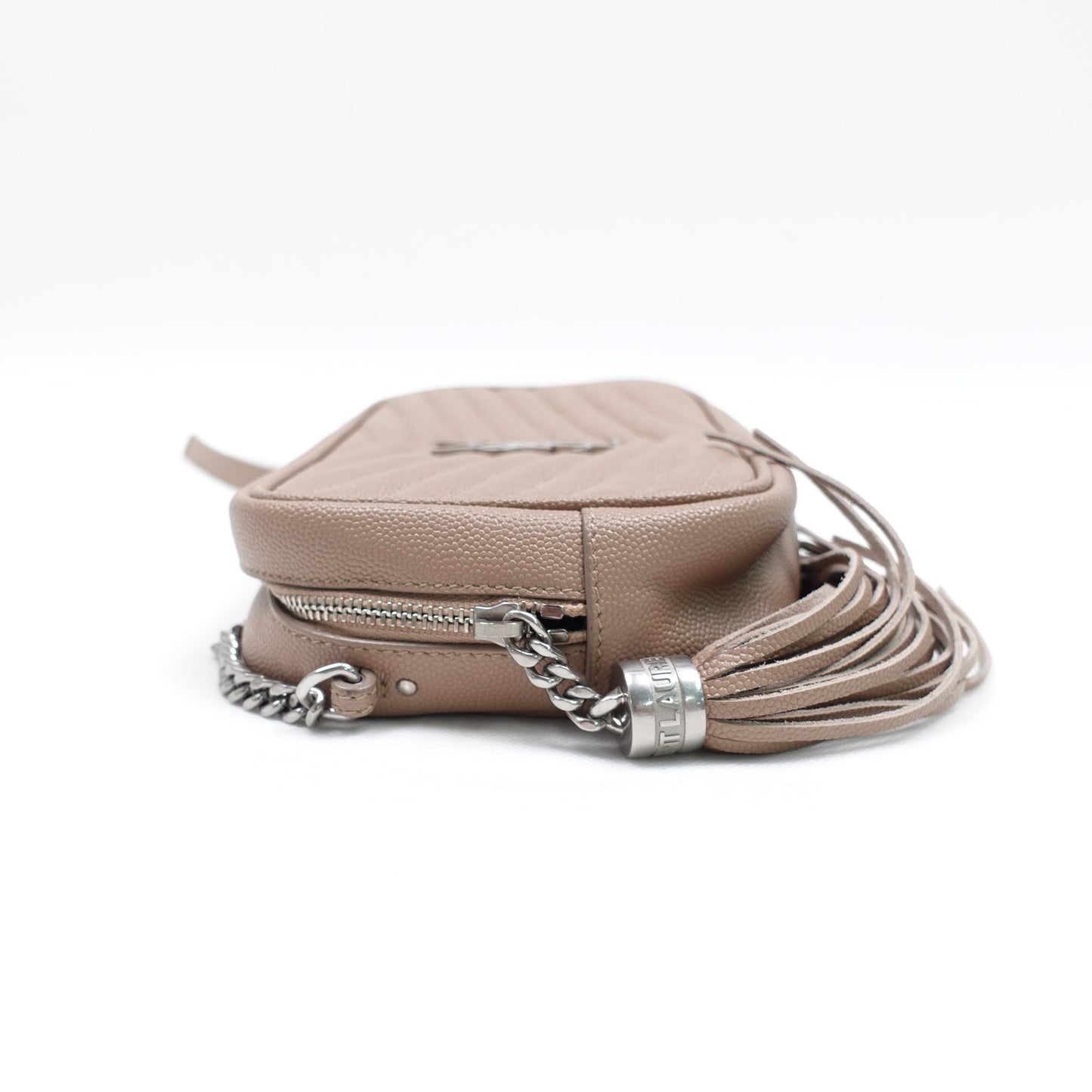 Pre-owned Saint Laurent Loulou Camera Mini Tan Calfskin Crossbody Bag