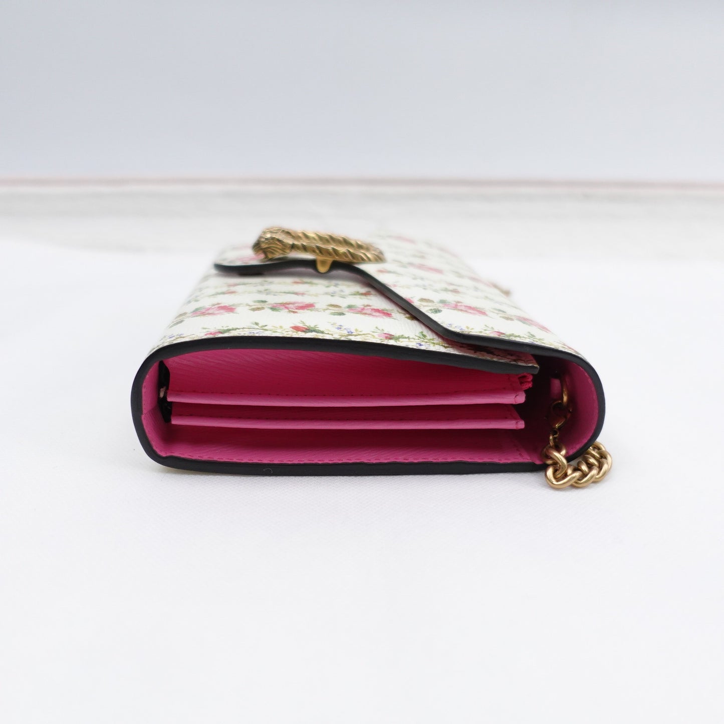 Pre-owned Gucci Dionysus Flower Pink&Green Calfskin Shoulder Bag
