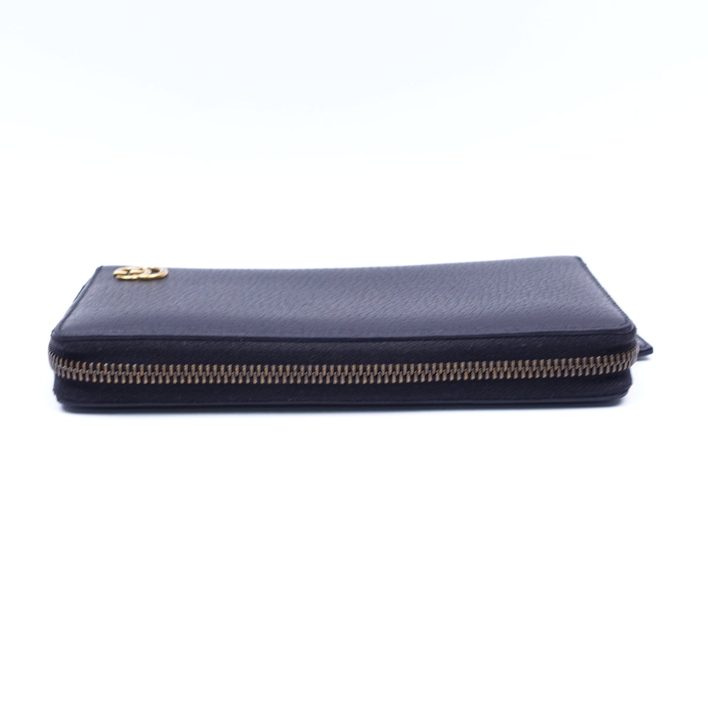 Pre-owned Gucci GG Black Calfskin Wallet
