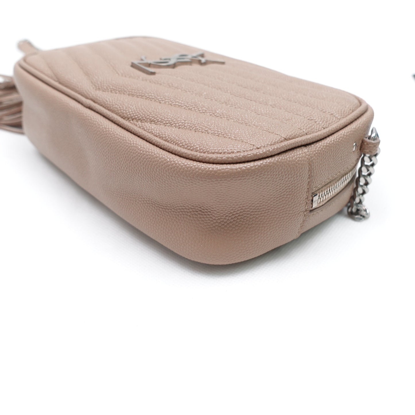 Pre-owned Saint Laurent Loulou Camera Mini Tan Calfskin Crossbody Bag