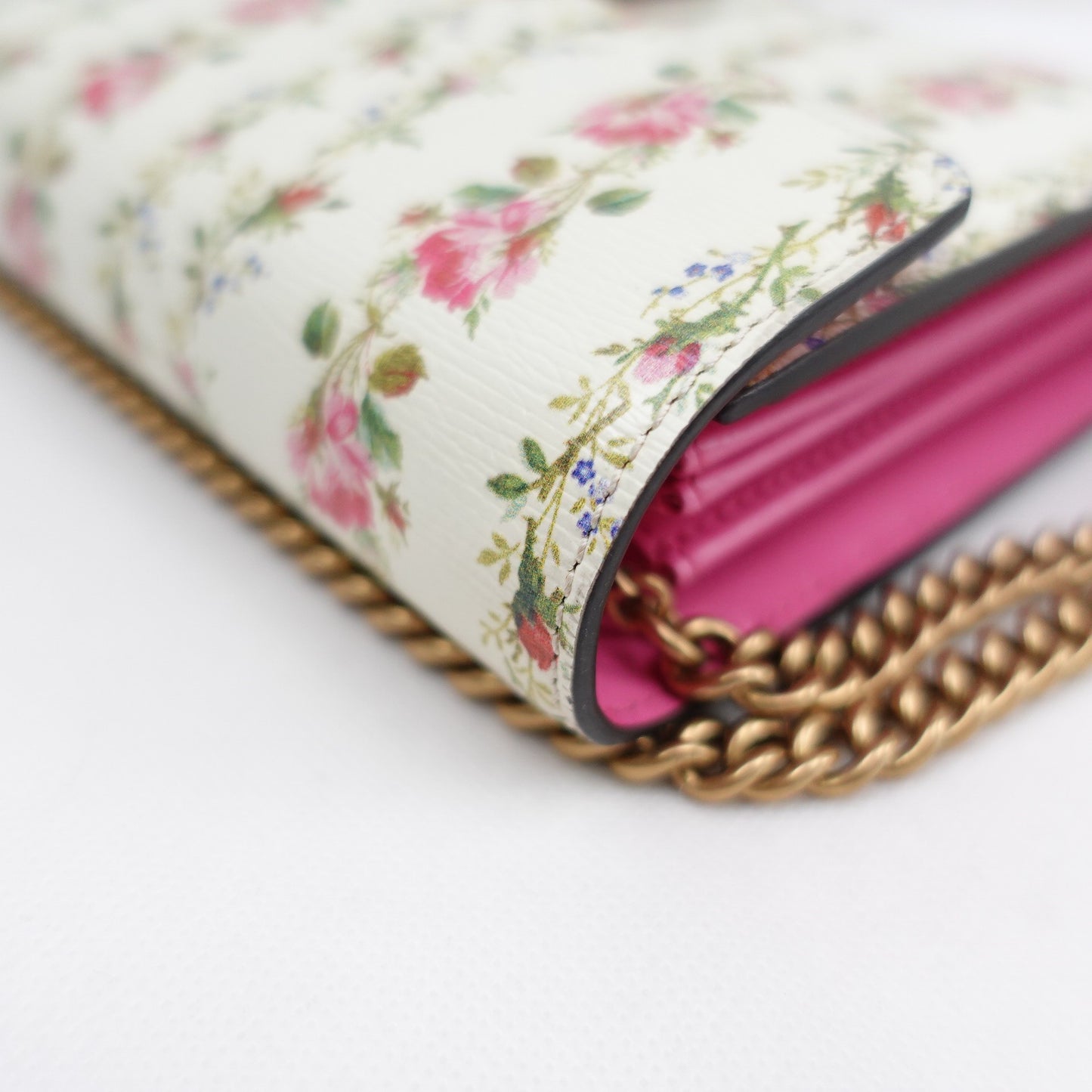 Pre-owned Gucci Dionysus Flower Pink&Green Calfskin Shoulder Bag