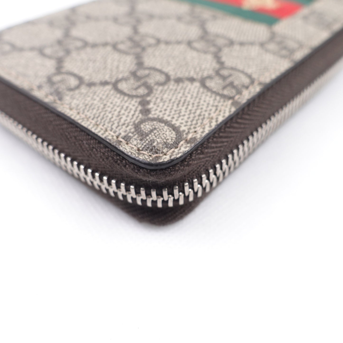 Pre-owned Gucci Ophidis Brown Coated Canvas Long Wallet