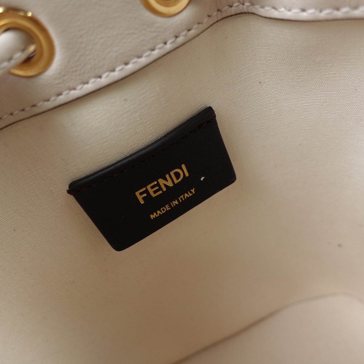 Pre-Owned Fendi Mon Tresor Pink&White Calfskin&Canvas Shoulder Bag