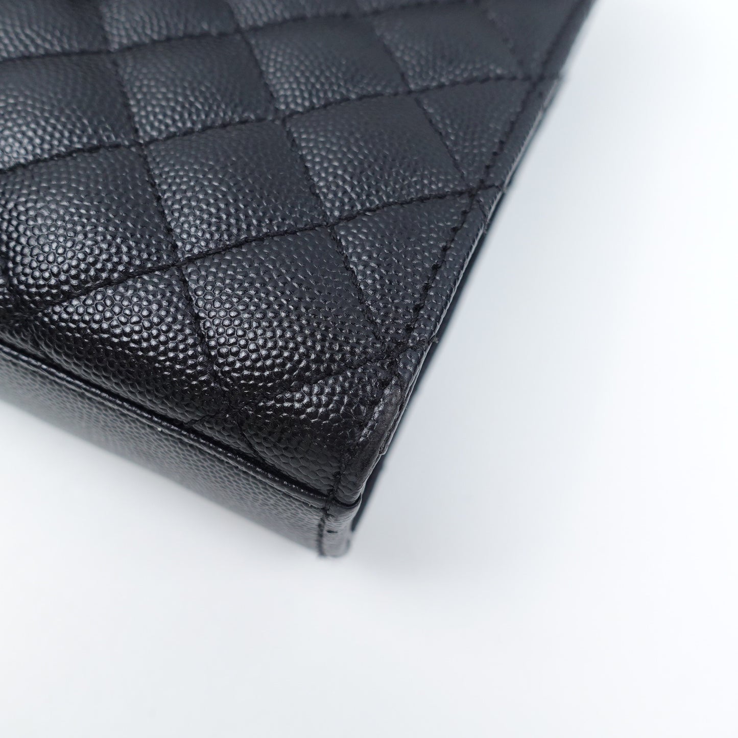 Pre-Owned Saint Laurent Envelope Black Calfskin Shoulder Bag