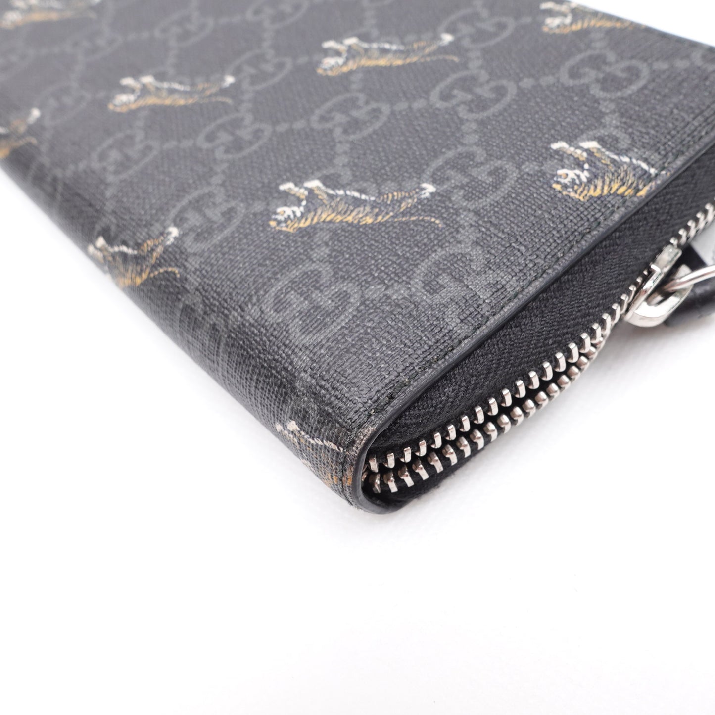 Pre-owned Gucci GG Tiger Print Coated Canvas Wallet