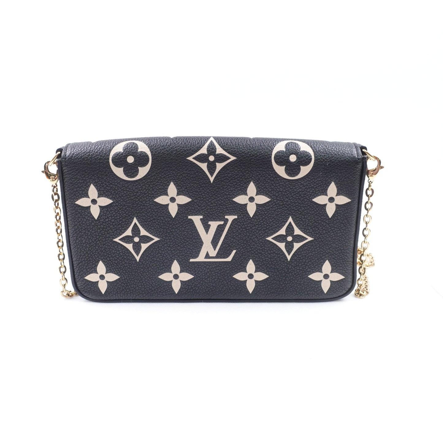 Pre-owned Louis Vuitton Felicie Black & Cream Calfskin Crossbody Bag
