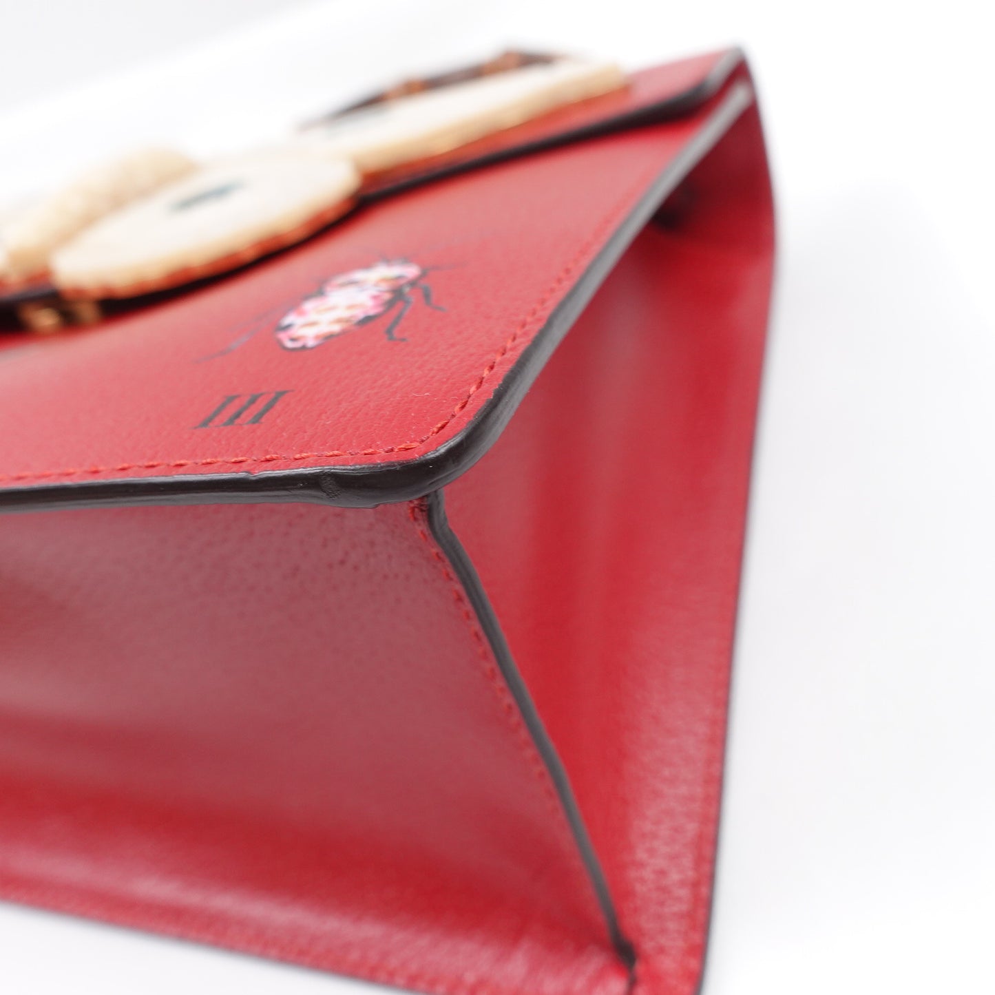 Pre-owned Gucci Falena Red Calfskin Shoulder Bag
