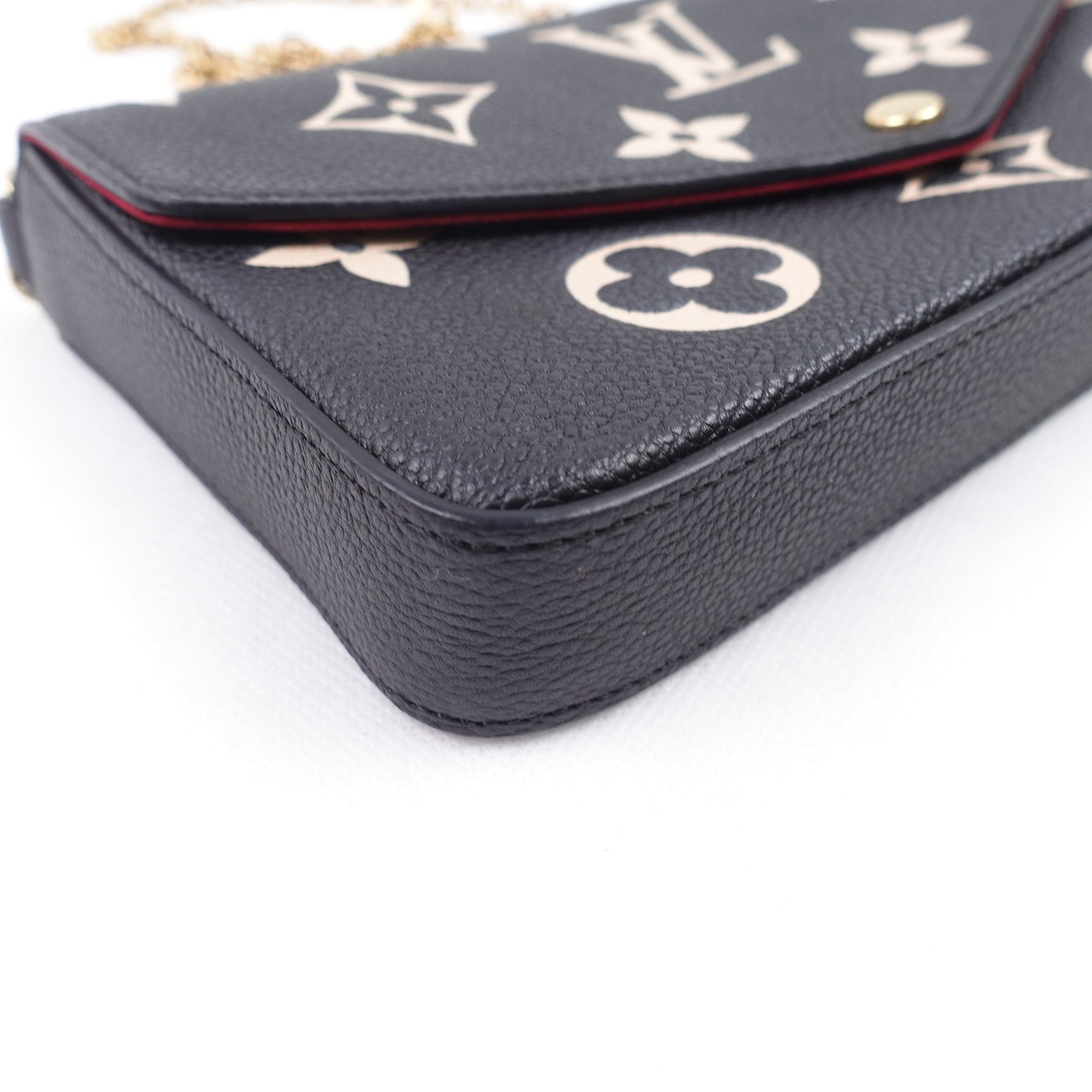 Pre-owned Louis Vuitton Felicie Black & Cream Calfskin Crossbody Bag