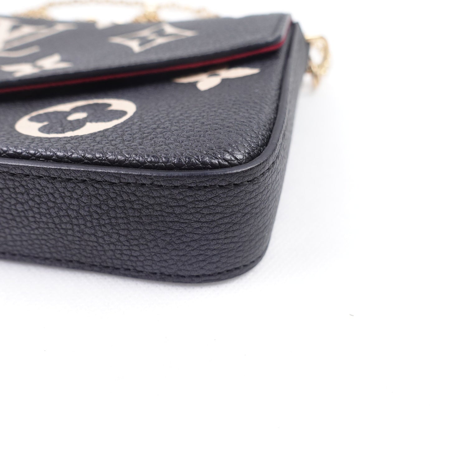 Pre-owned Louis Vuitton Felicie Black & Cream Calfskin Crossbody Bag