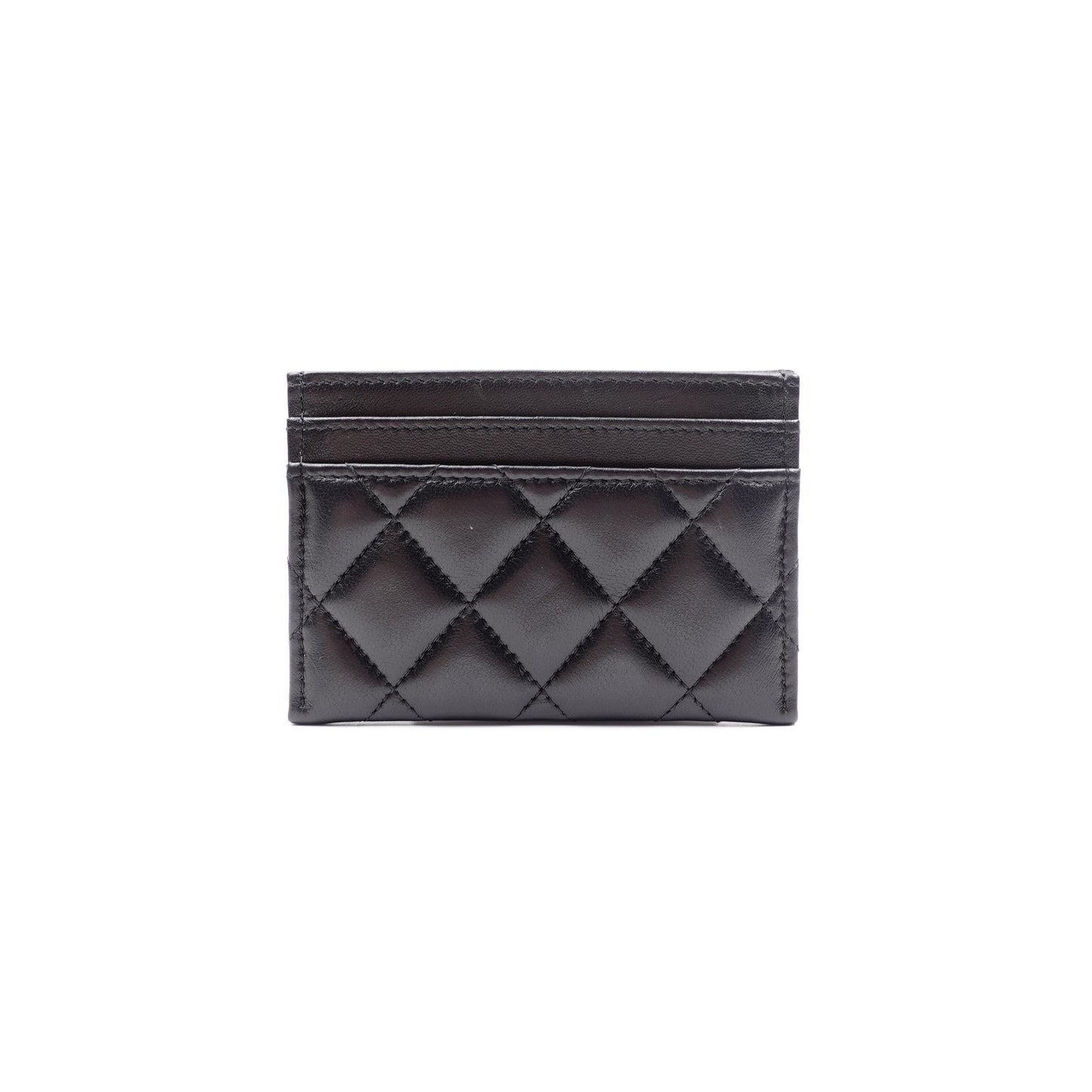 Pre-owned Chanel Black Lambskin Card Holder