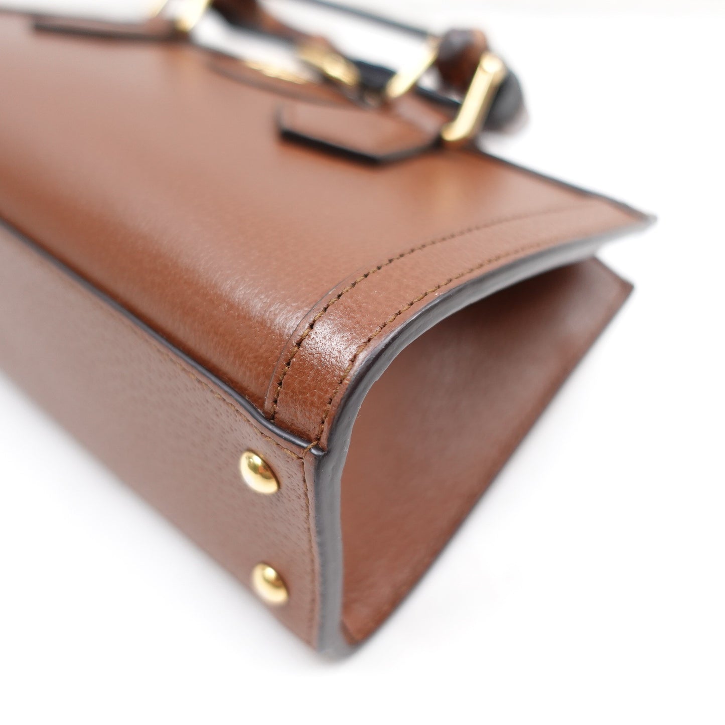 Pre-owned Gucci Diana East and West Brown Calfskin Top Handle Bag