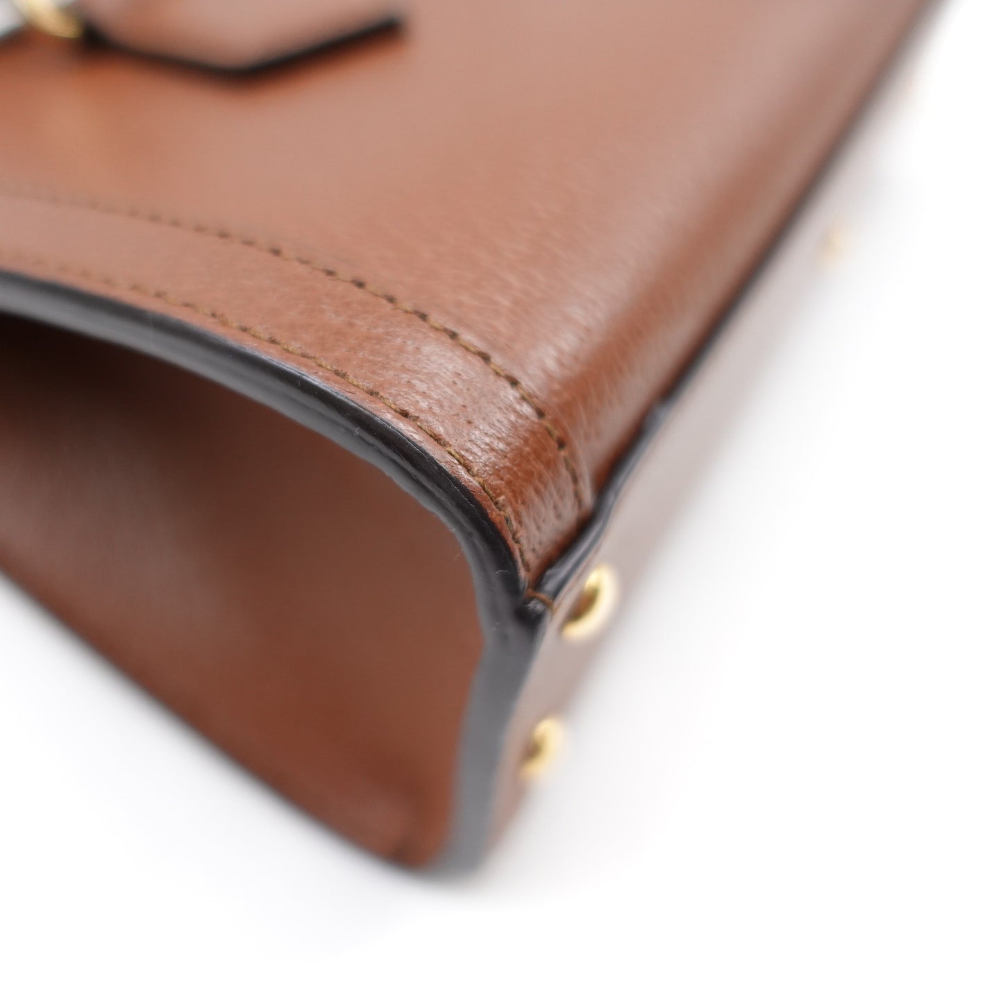 Pre-owned Gucci Diana East and West Brown Calfskin Top Handle Bag