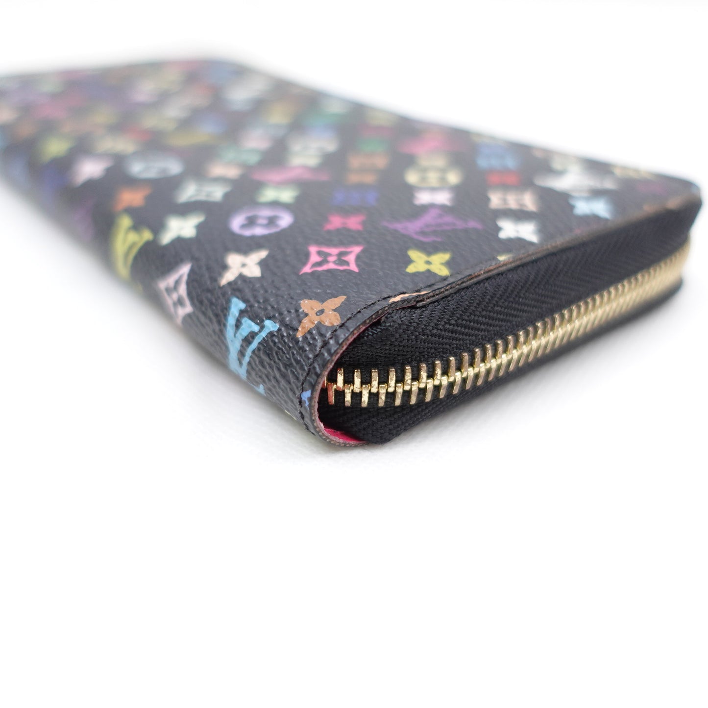 Pre-owned Louis Vuitton Zippy Black Multicolor Coated Canvas Wallet
