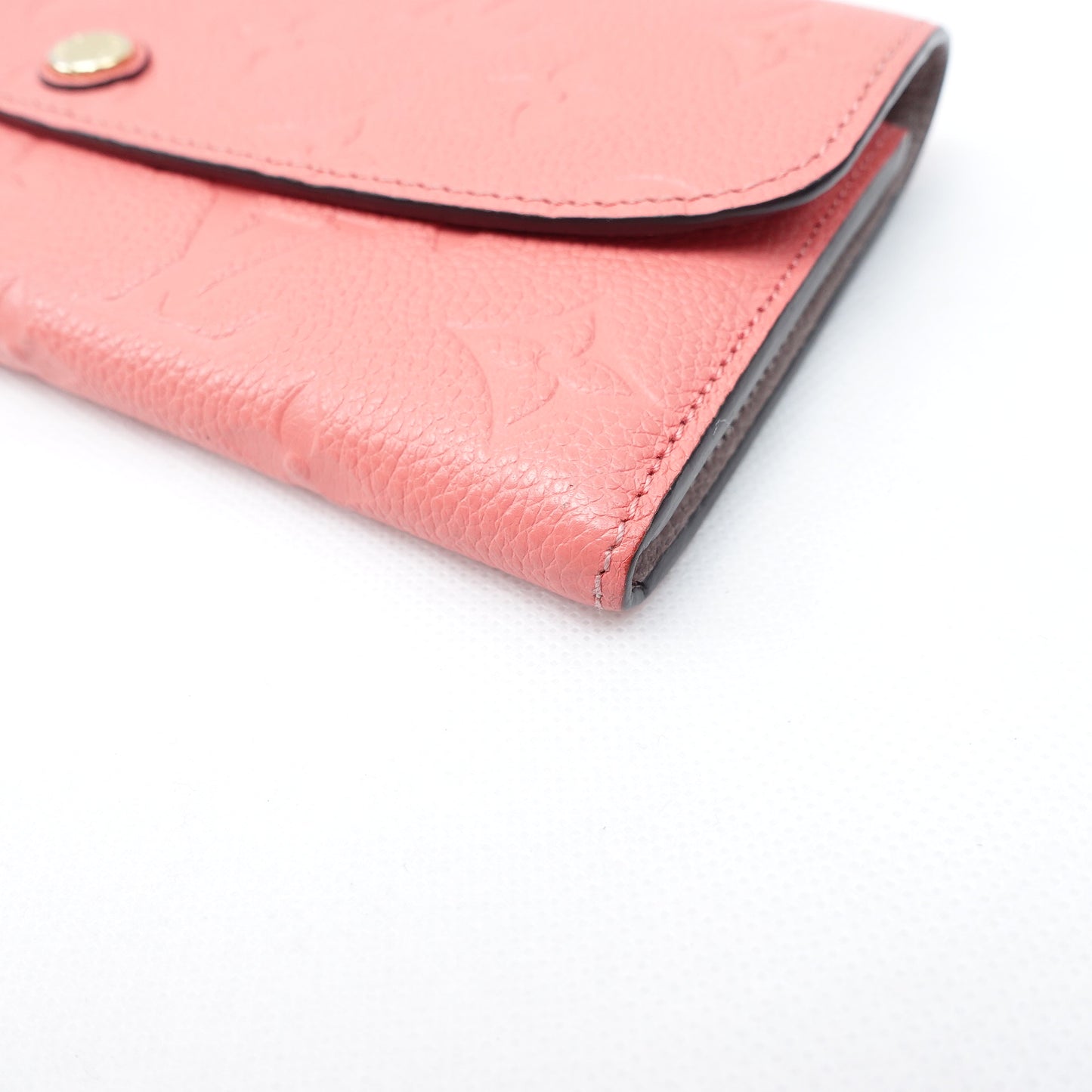Pre-owned Louis Vuitton Emilie Peach Pink Calfskin Wallet