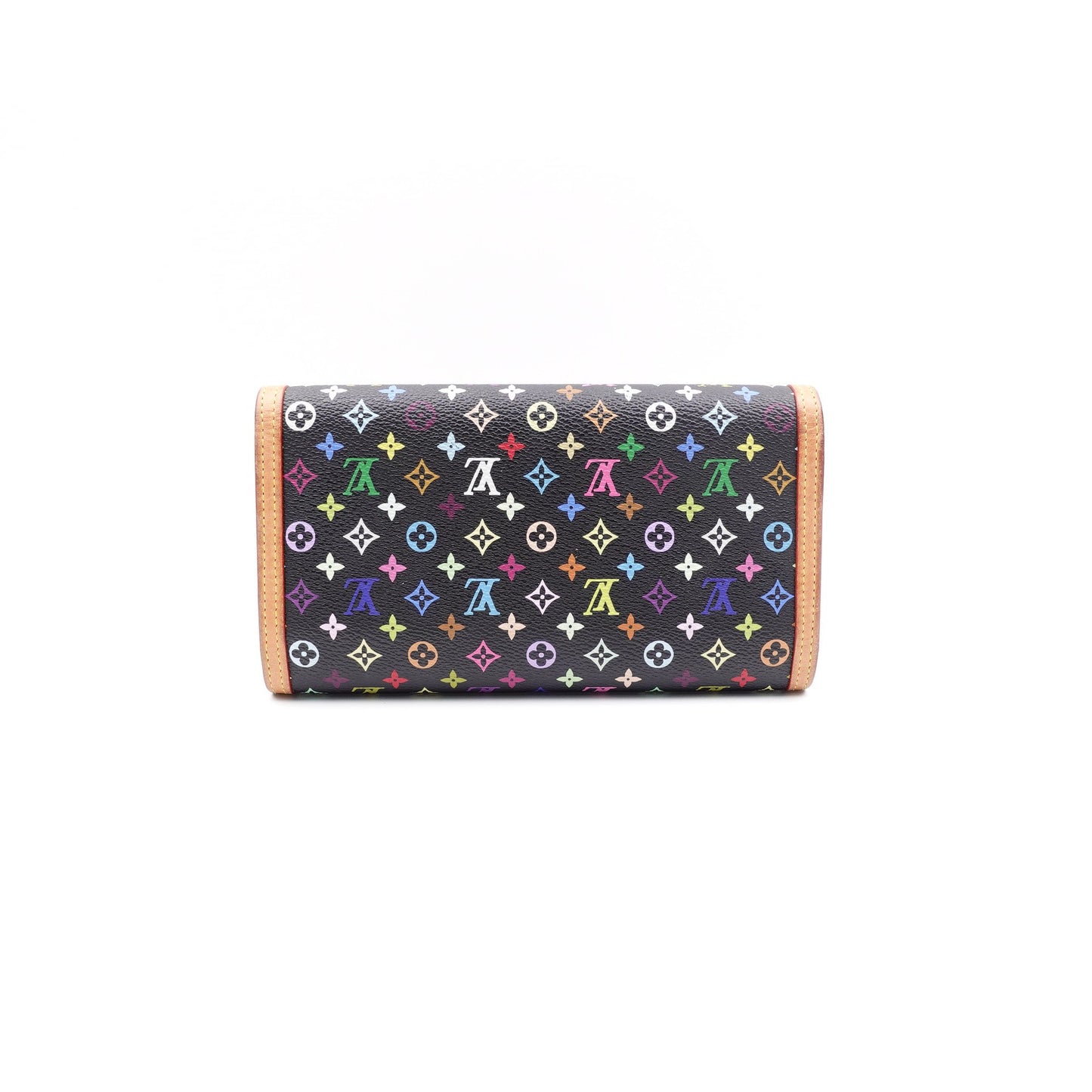 Pre-owned Louis Vuitton Murakami Porte Monnaie Bie Cult Black Coated Canvas Long Wallet