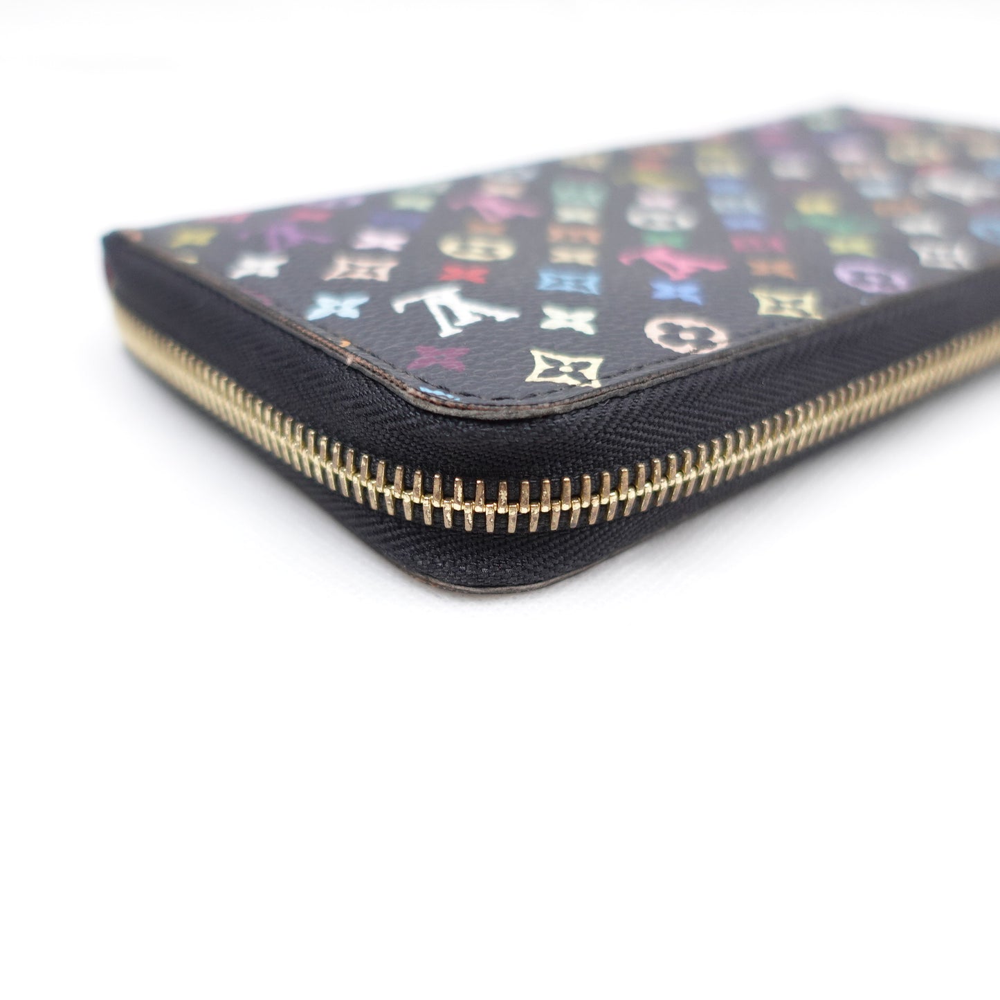 Pre-owned Louis Vuitton Zippy Black Multicolor Coated Canvas Wallet