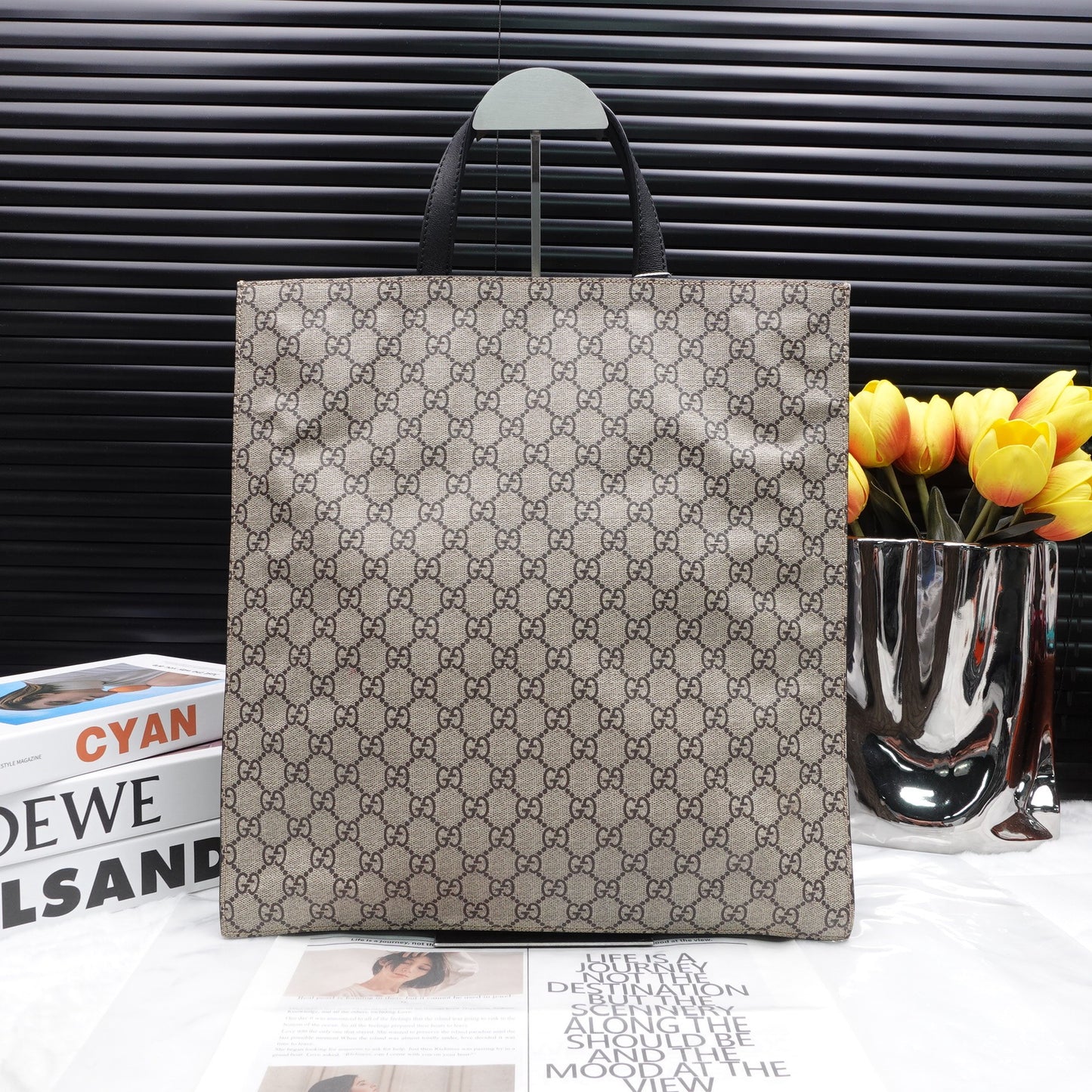 Pre-owned Gucci Bestiary Brown Coated Canvas Tote Bag