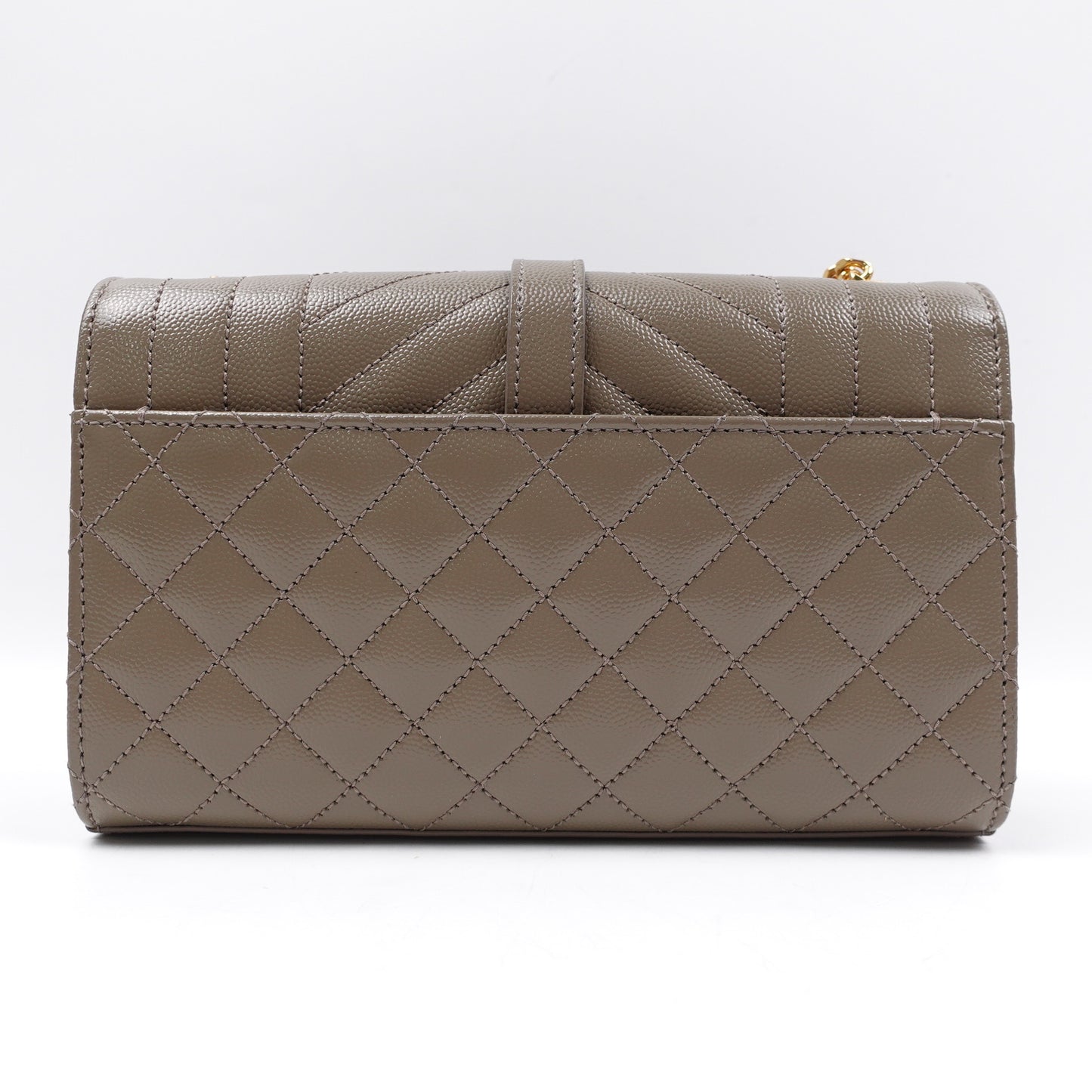 Pre-owned Saint Laurent Envelope Sage Calfskin Shoulder Bag