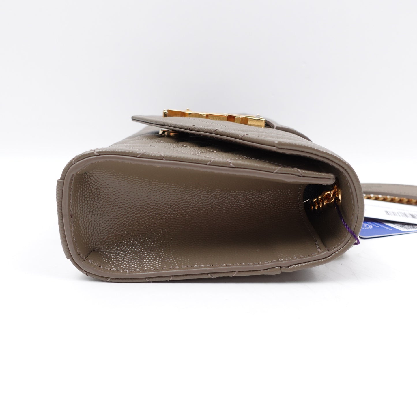 Pre-owned Saint Laurent Envelope Sage Calfskin Shoulder Bag