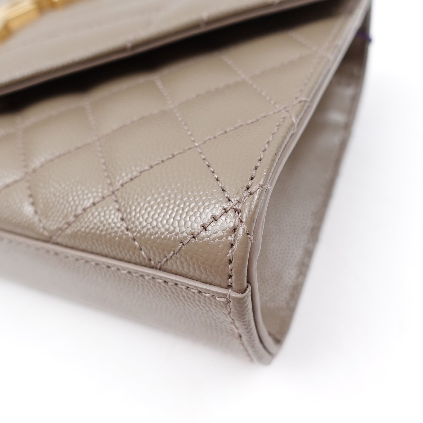 Pre-owned Saint Laurent Envelope Sage Calfskin Shoulder Bag