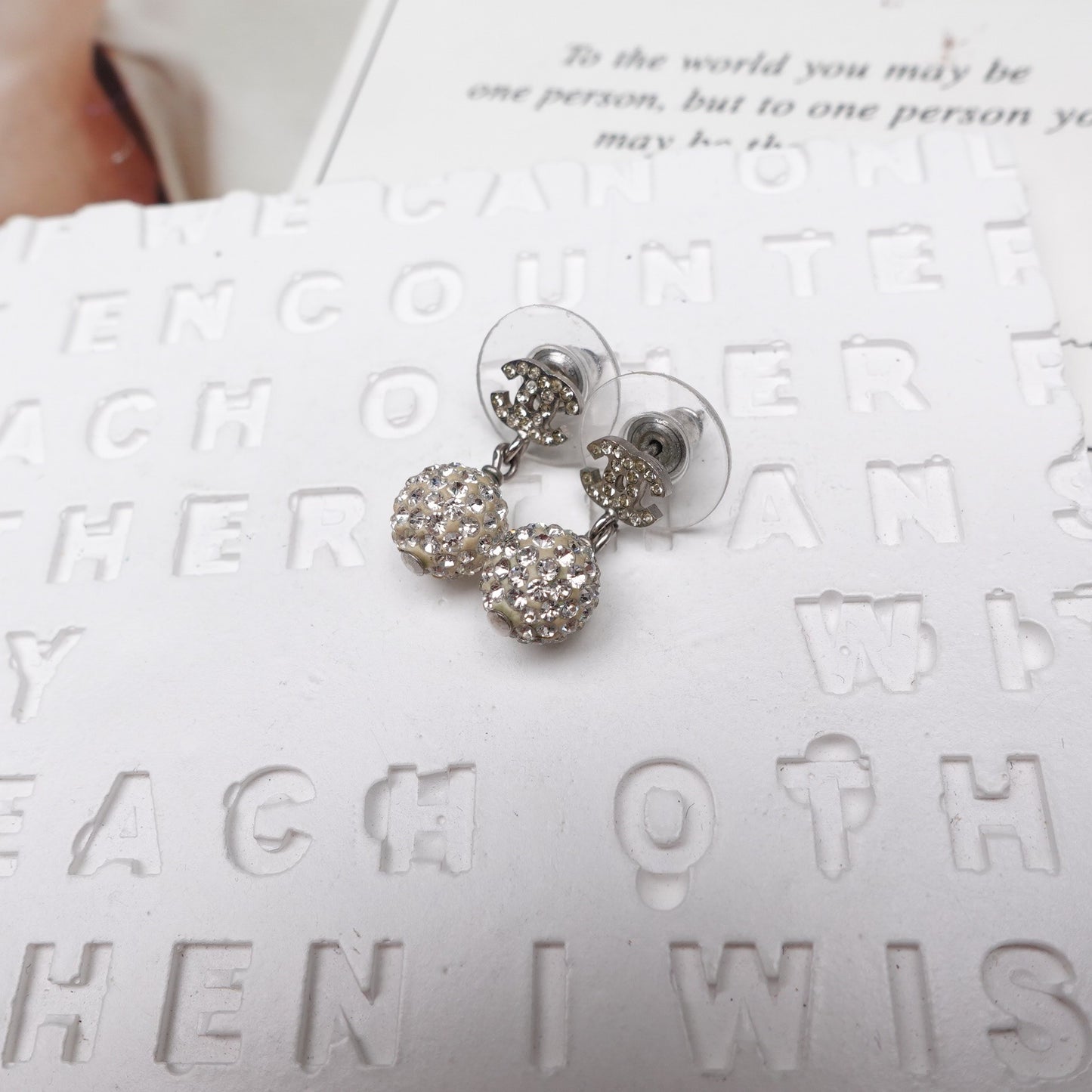 Chanel Diamond Silver Color Earring