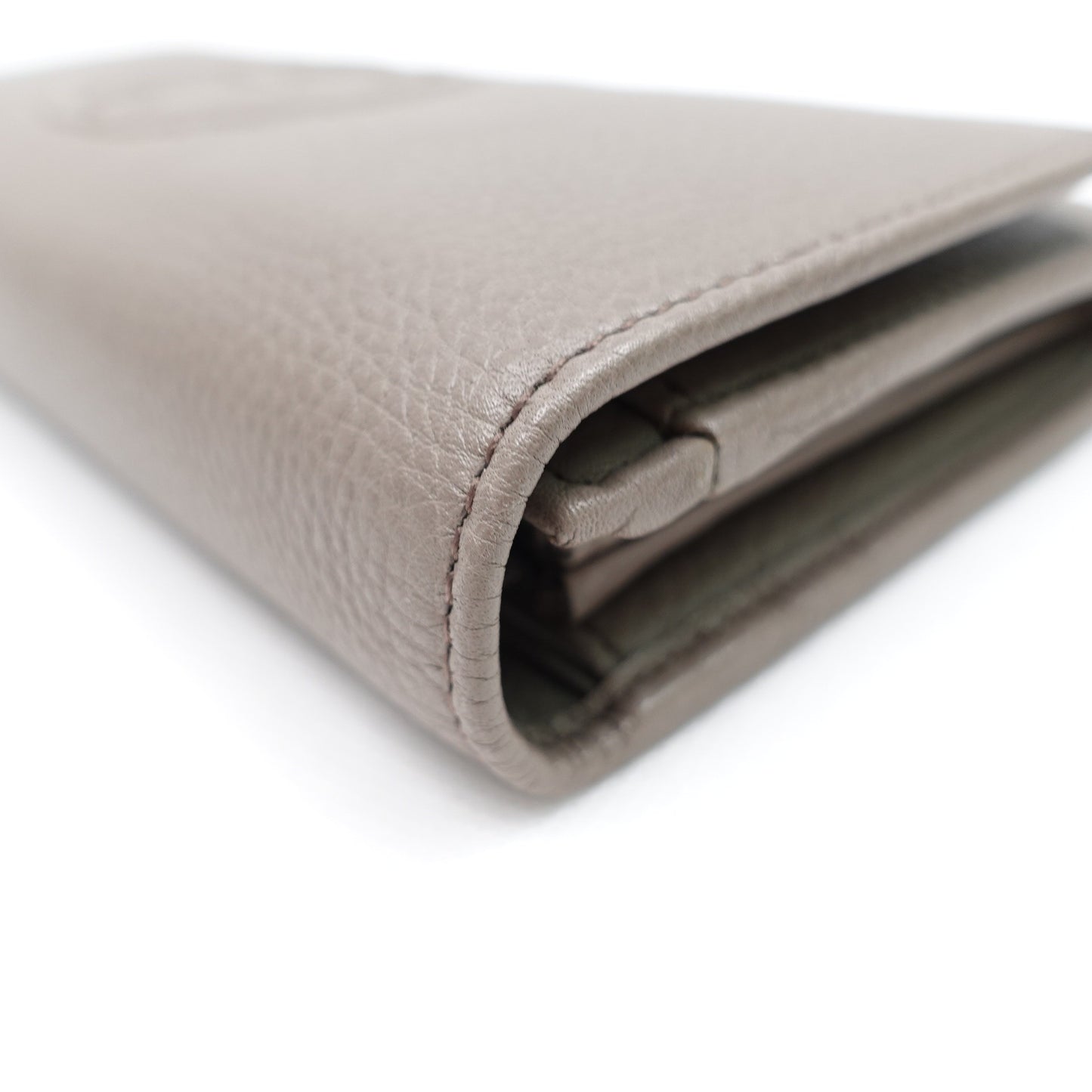 Pre-owned GUCCI calfskin Small Leather Goods SOHO Grey Wallet T10165137