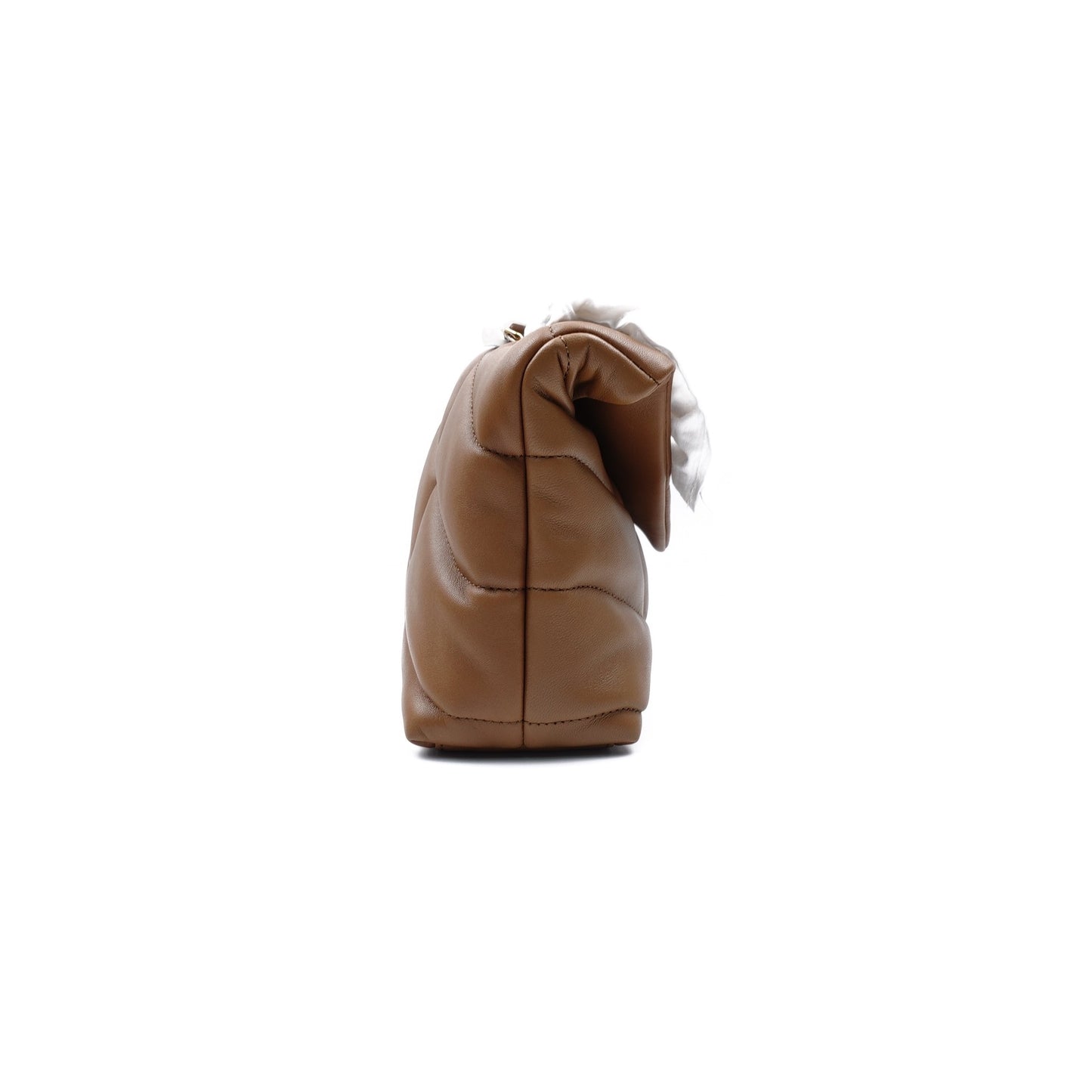 Pre-owned Saint Laurent Puffer Mini Brown Lambskin Shoulder Bag