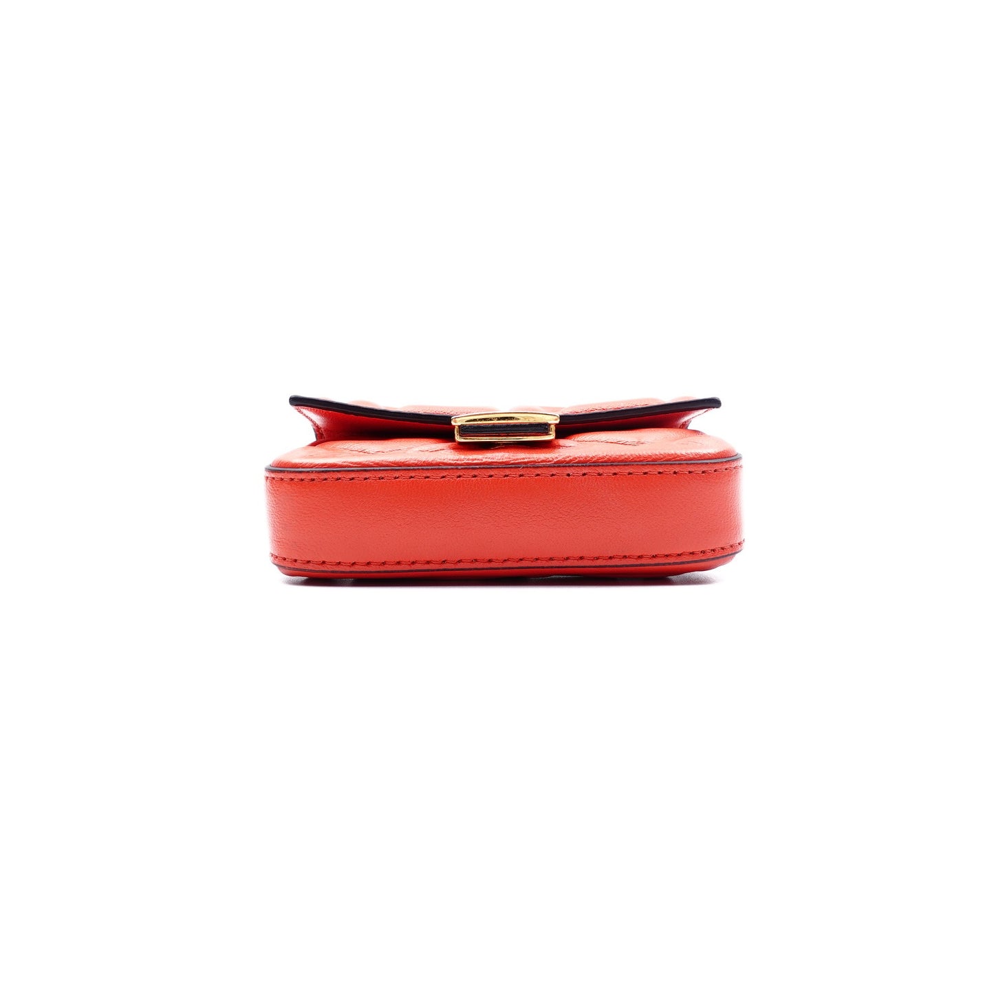 Pre-owned Fendi Baguette Super Mini Red Calfskin Shoulder Bag