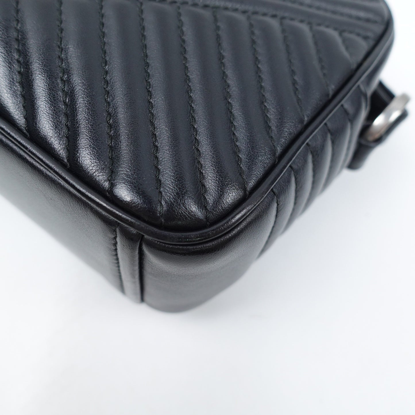 Pre-owned Prada Diagramme Black Calfskin Shoulder Bag T10312824